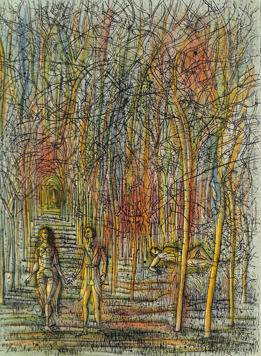 Jean CARZOU - Aventures dans les bois, 1978 - Lithographie originale signée