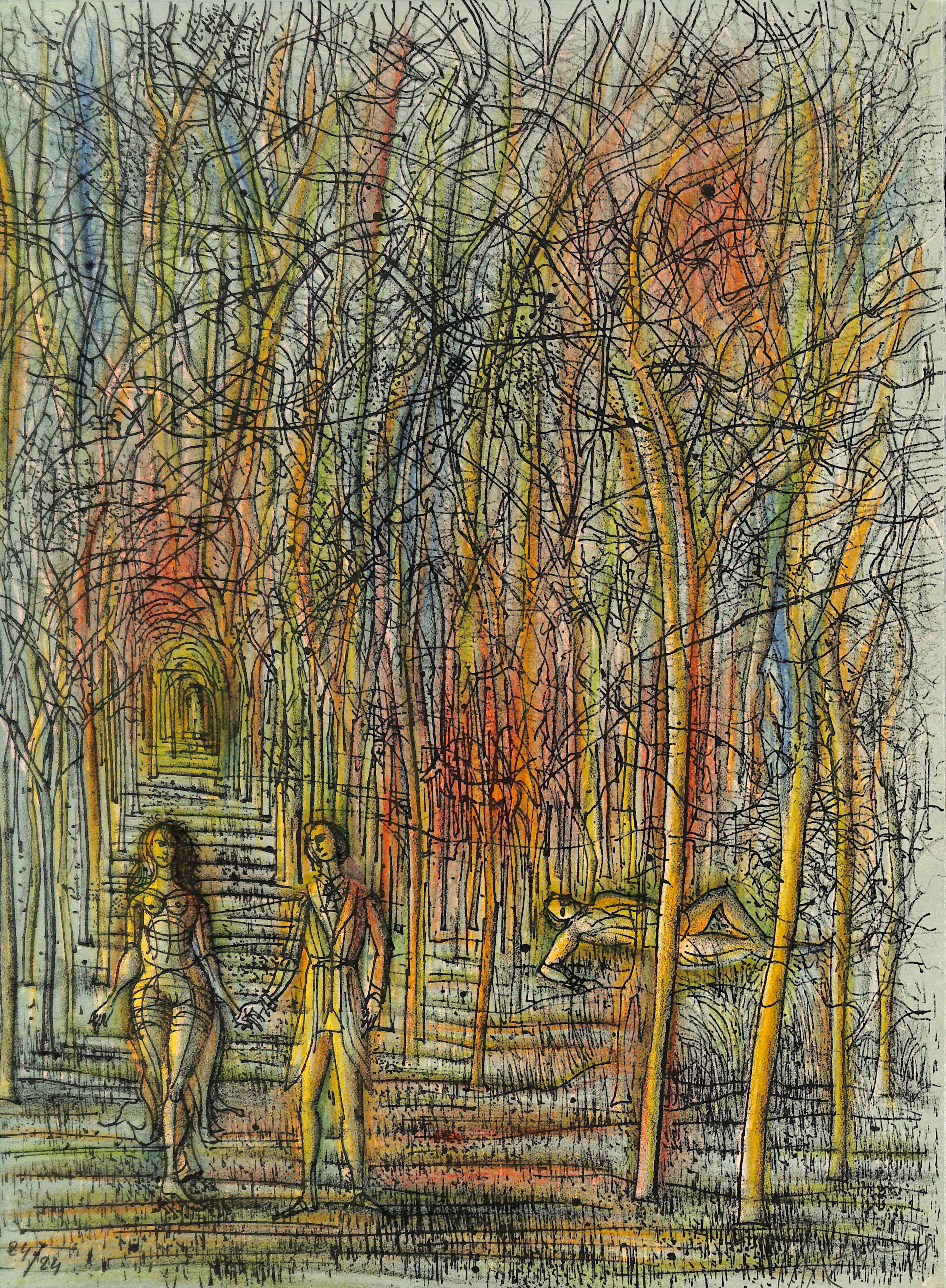 Jean CARZOU - Aventures dans les bois, 1978 - Lithographie originale signée