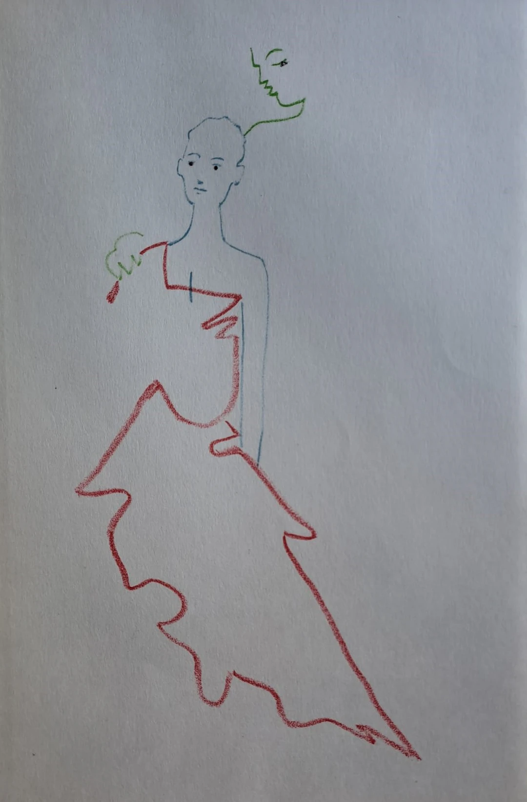 Jean Cocteau - La promise et sa mère - Lithographie originale en couleur
