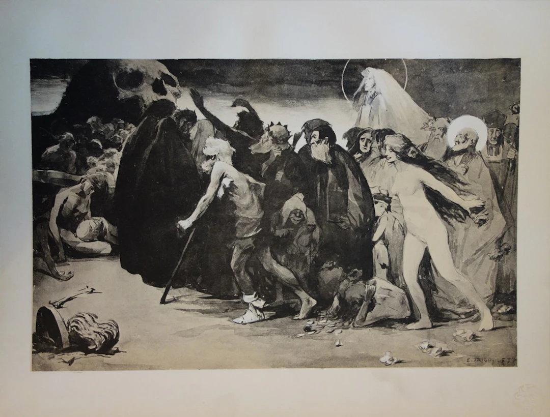 E. Trigoulet - Route des Enfers - Lithographie originale signée (1897)
