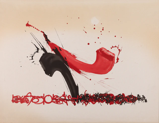 Raymond MORETTI : Les illuminations de Rimbaud en noir et rouge -