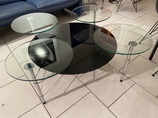 Michel BOYER - Table basse en verre, vers 1990
