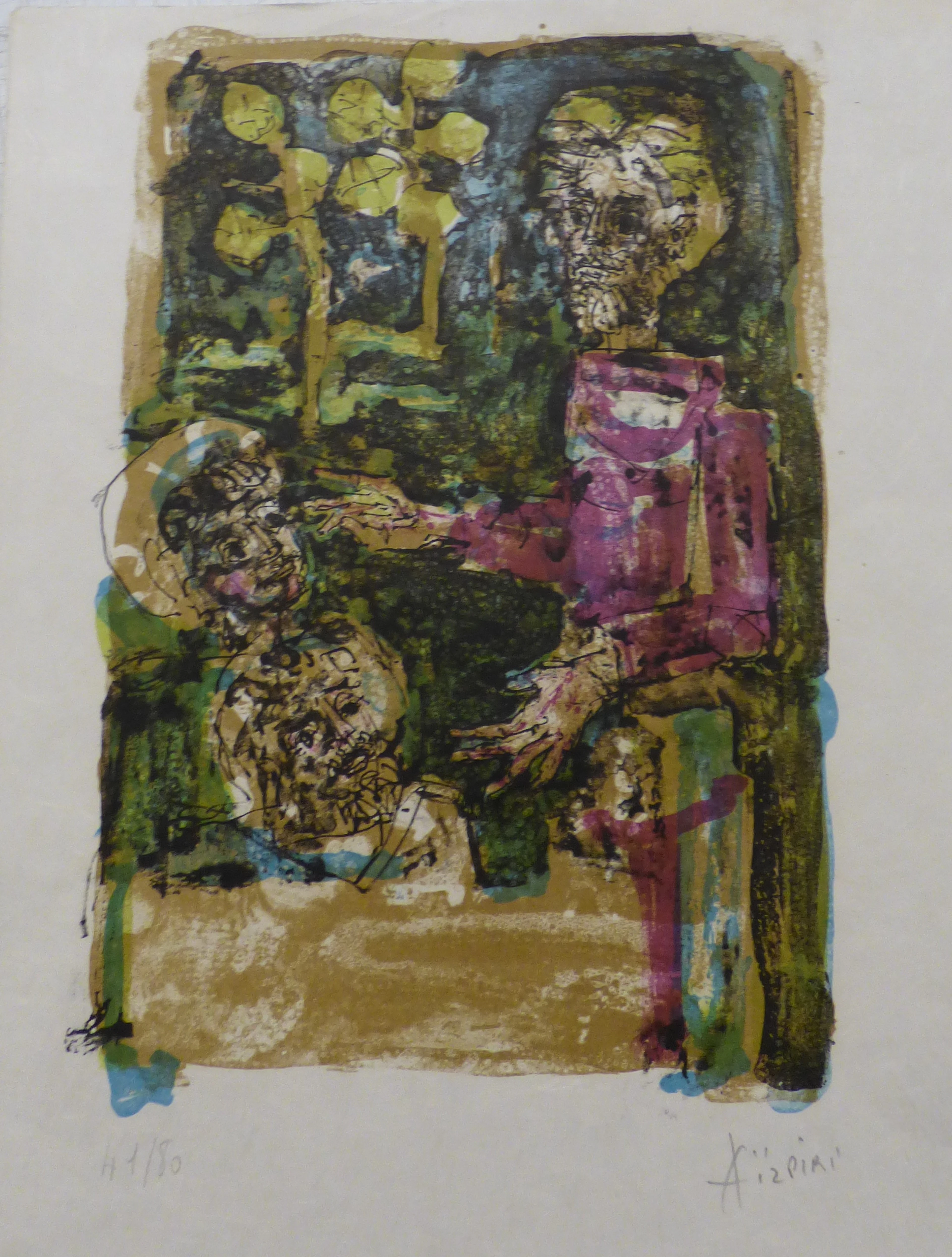 Paul AIZPIRI - L’homme et l’enfant, 1980 - Lithographie originale