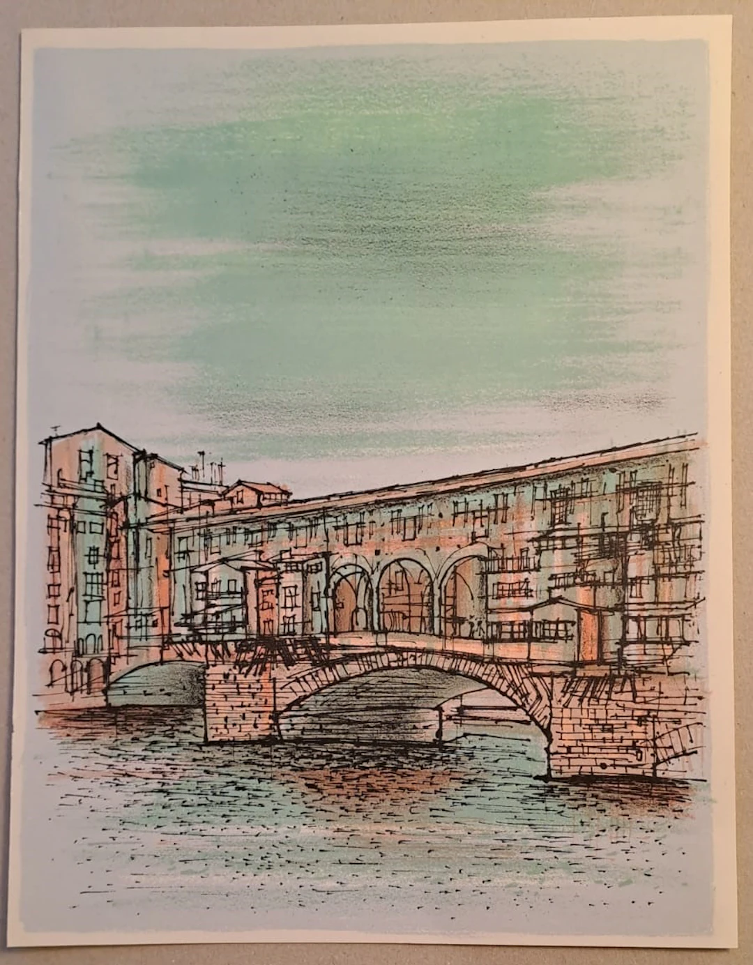 Jean Carzou - Le pont des Soupirs - Lithographie originale