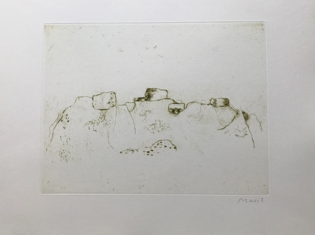 Zoran MUSIC - Jardins 6, 1976 - Gravure signée au crayon