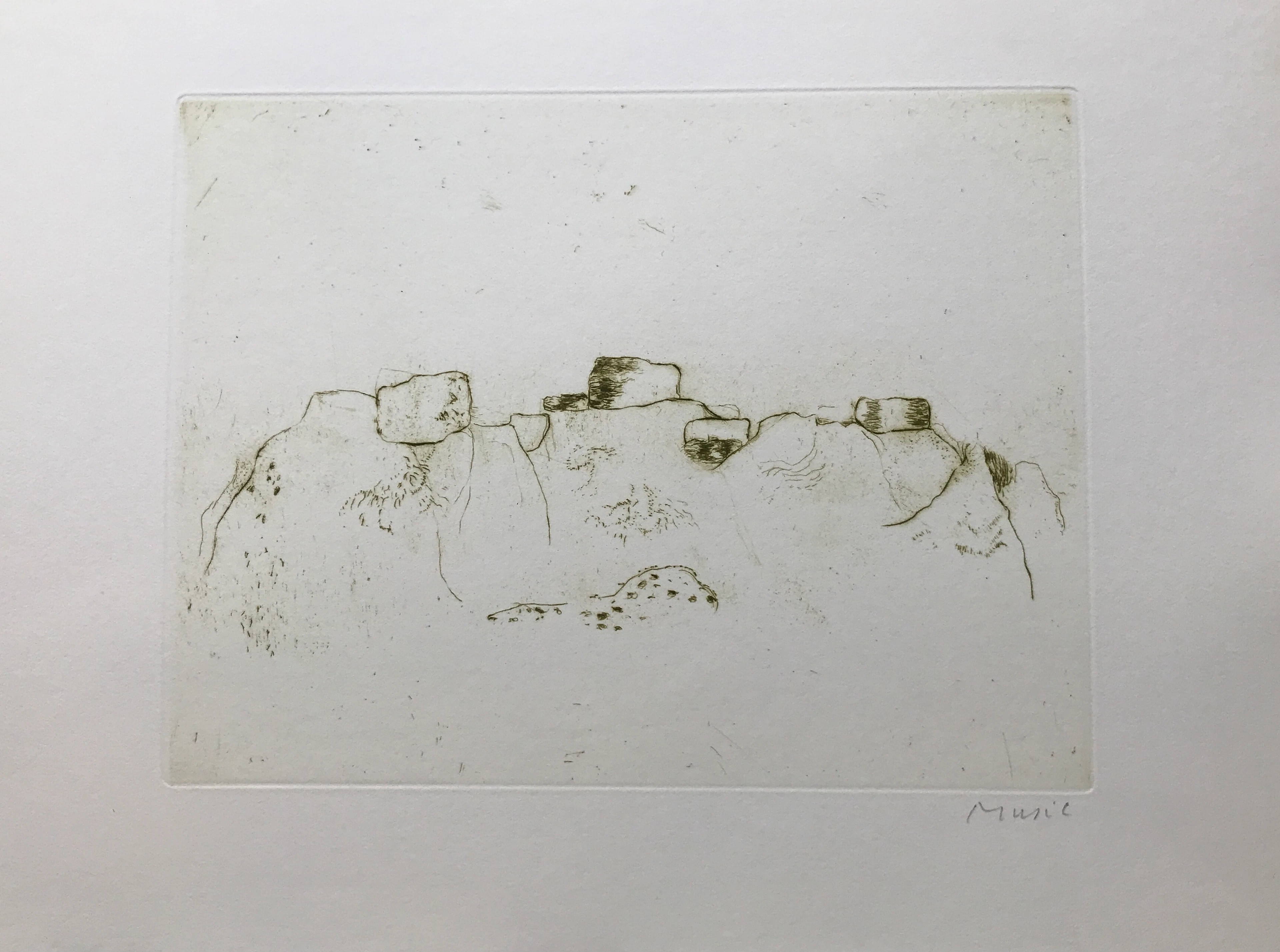 Zoran MUSIC - Jardins 6, 1976 - Gravure signée au crayon