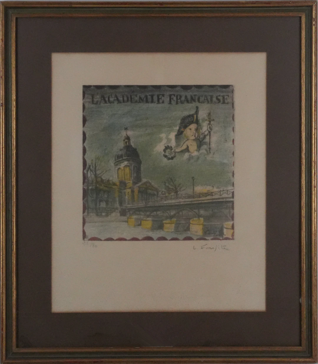 Tsuguharu FOUJITA : L’Académie Française, Lithographie originale signée