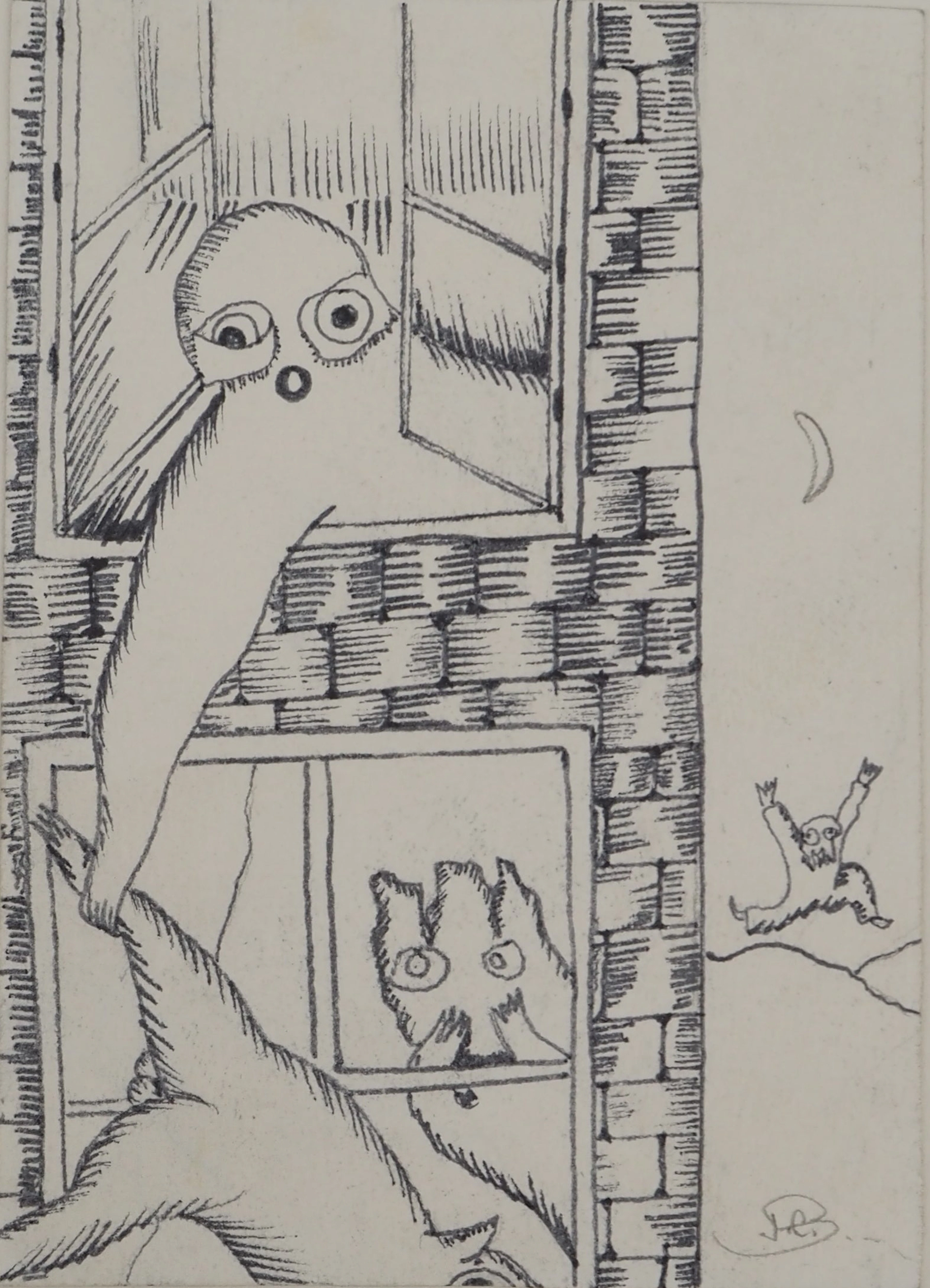 Jean-Claude SILBERMANN : Enseignes sournoises, La chute, Dessin original signé
