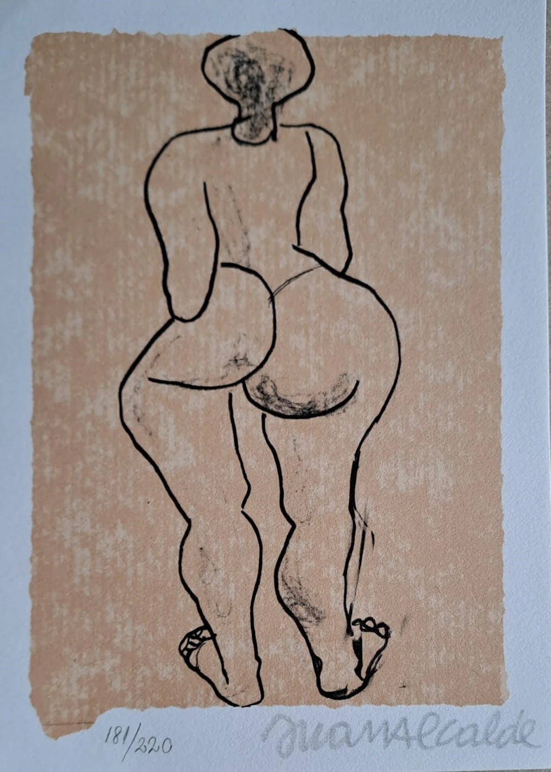 Juan Alcalde - Femme au dos nu - Lithographie signée et numérotée