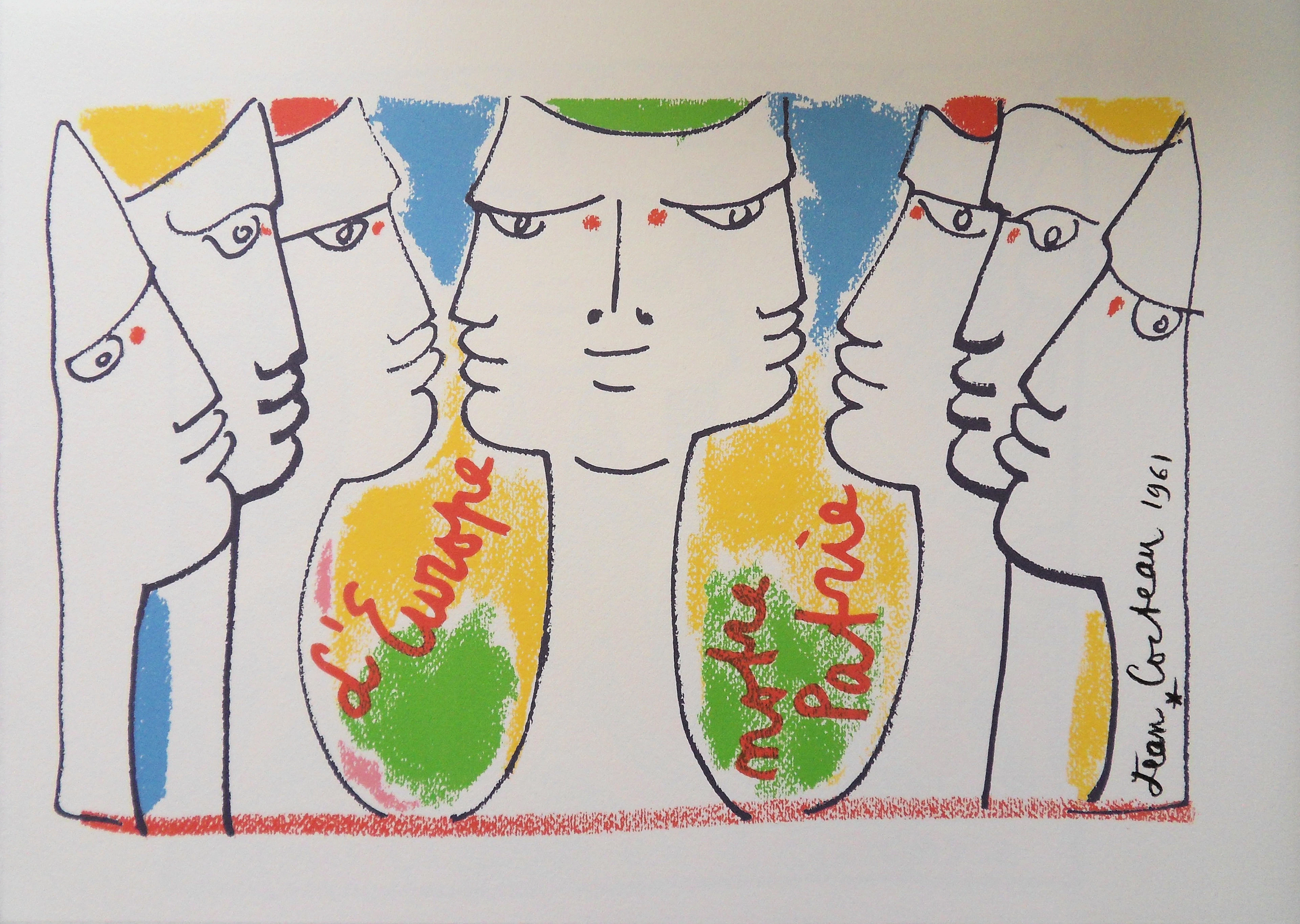 Jean COCTEAU (d’après) : Europe, le temps du compromis, Lithographie, 1961
