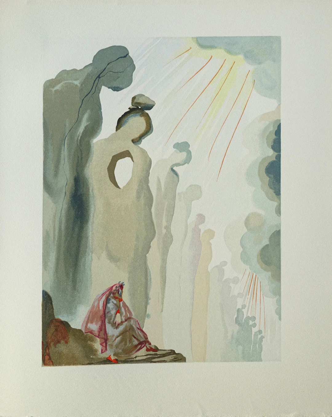 Salvador DALI : La seconde corniche, Bois gravé original