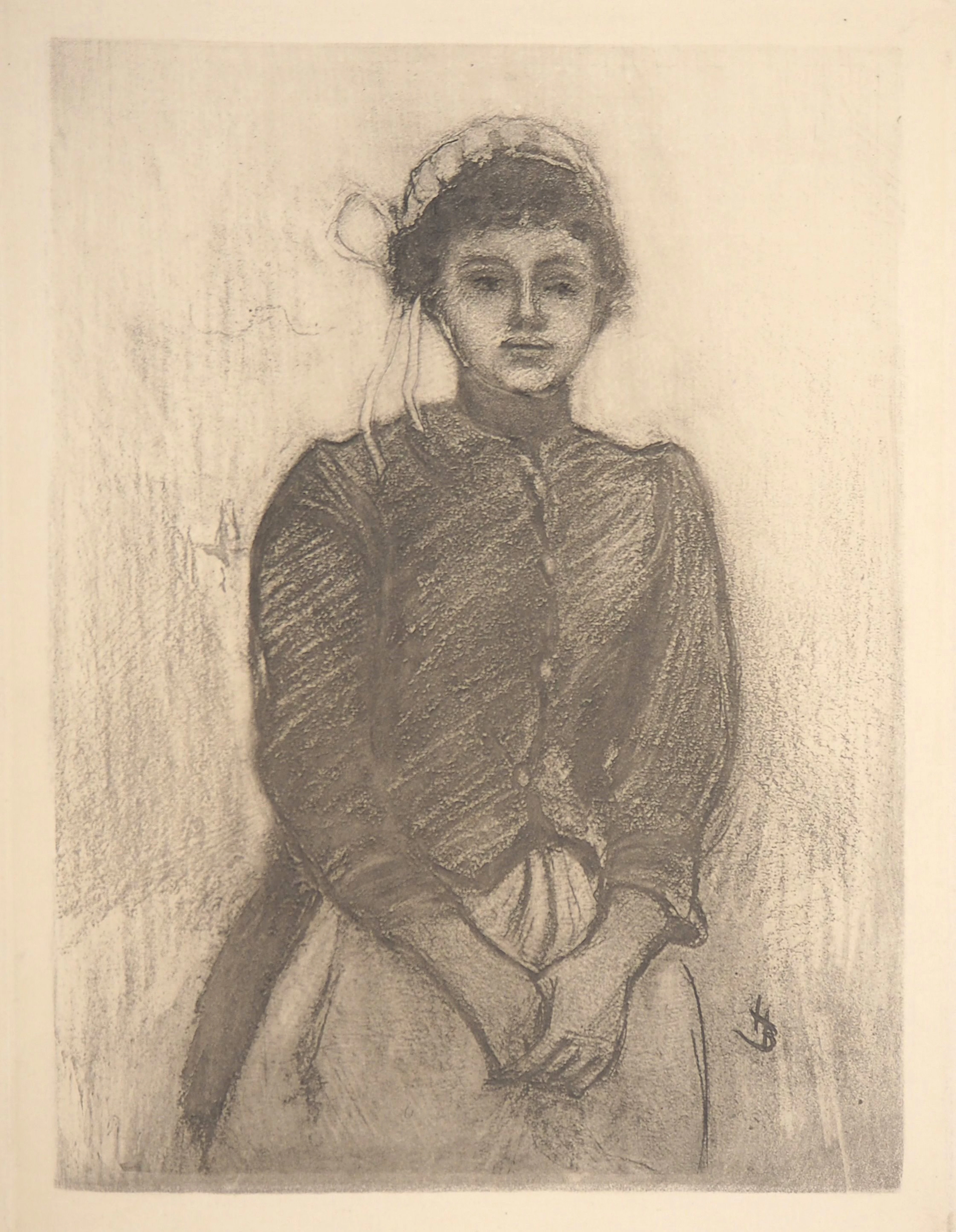 Henri BOUTET : Bretagne : Portrait de femme cancalaise - Gravure originale