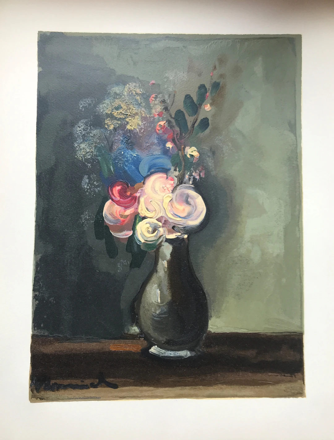 Maurice de VLAMINCK (d’après) - Les Roses Pompon, 1960 - Bois gravé