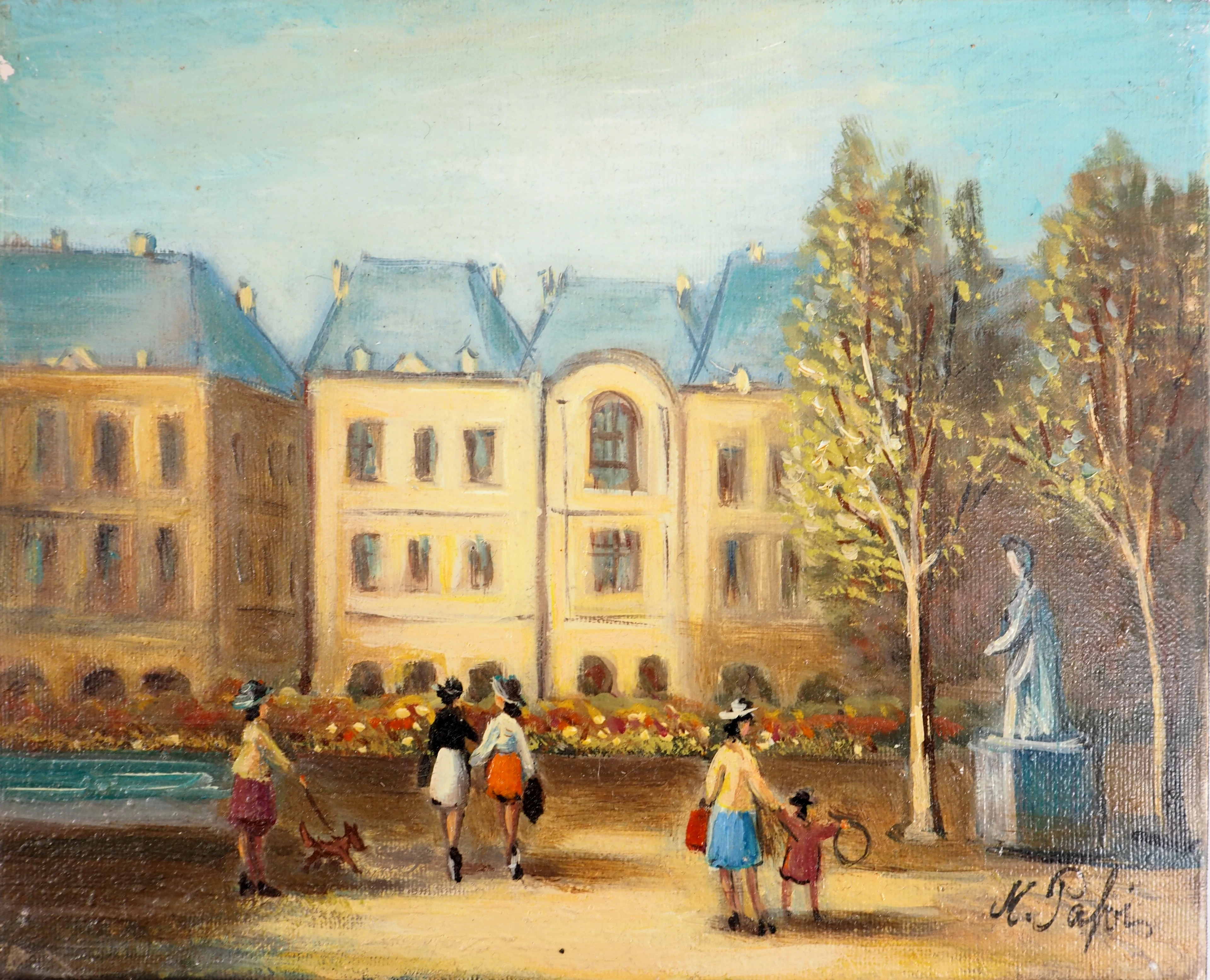 Michel PABOIS - Paris : Jardin du Luxembourg - Huile sur toile originale signée
