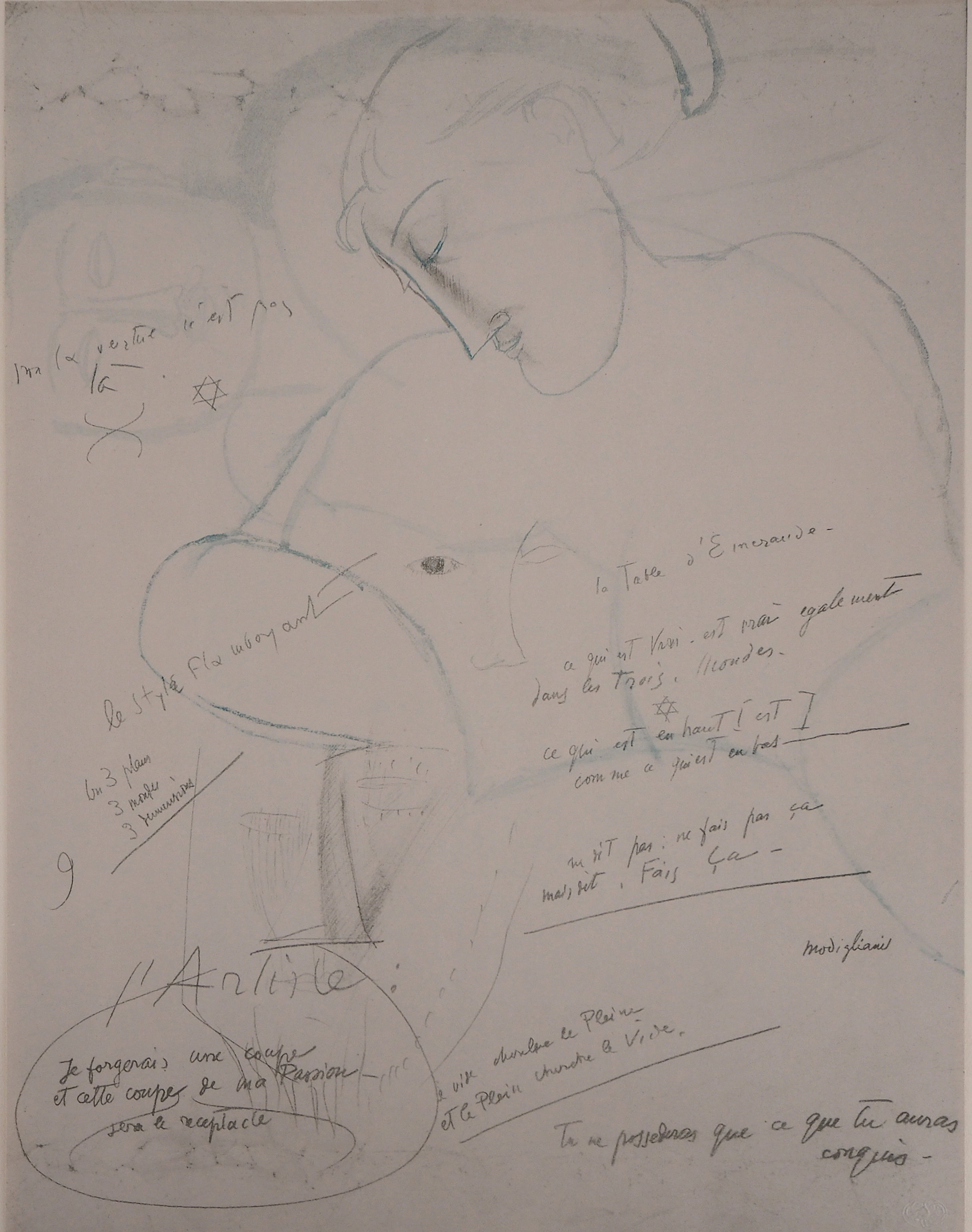 Amedeo MODIGLIANI (d’après) : La table d’émeraude - Lithographie signee, 1959