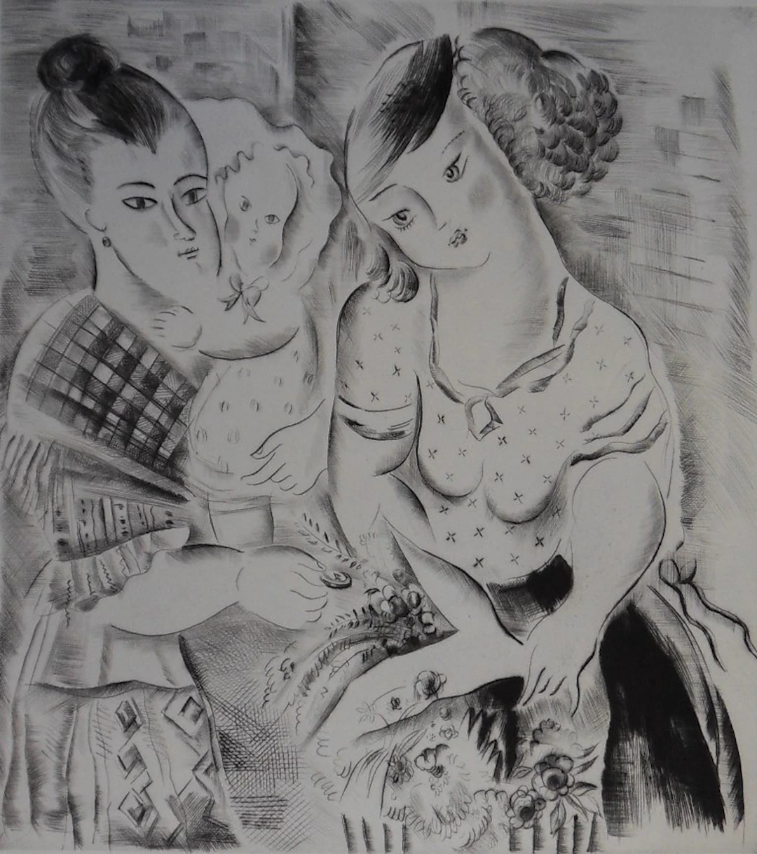 Mily POSSOZ : La fleuriste - Gravure originale signée