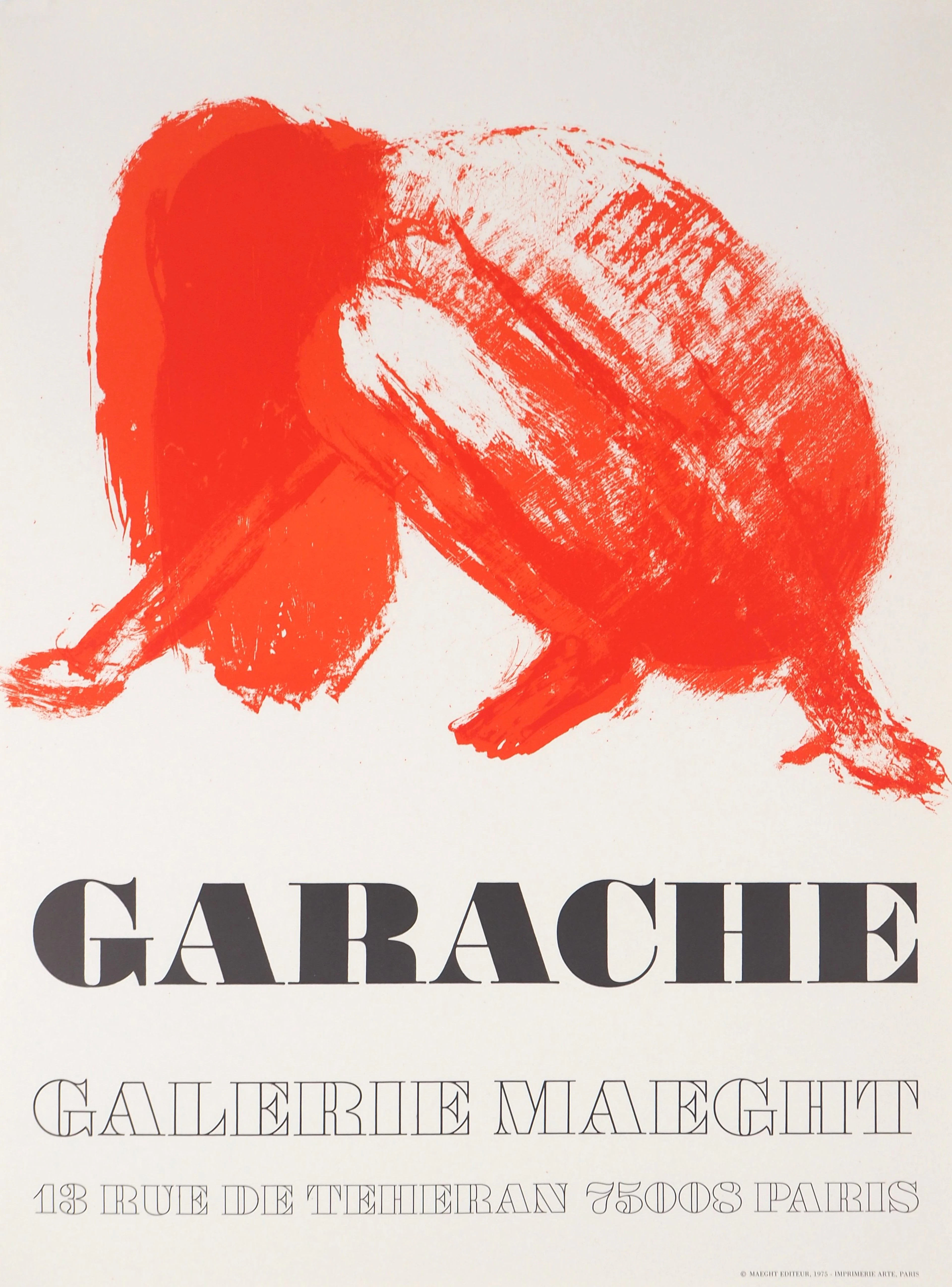 Claude GARACHE : Femme agenouillée - Lithographie originale