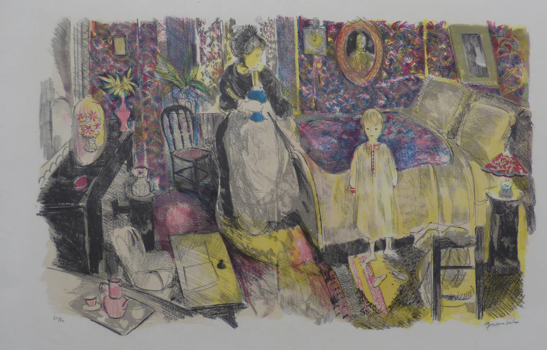 Emilio GRAU-SALA - La Chambre, 1960 - Lithographie originale signée au crayon