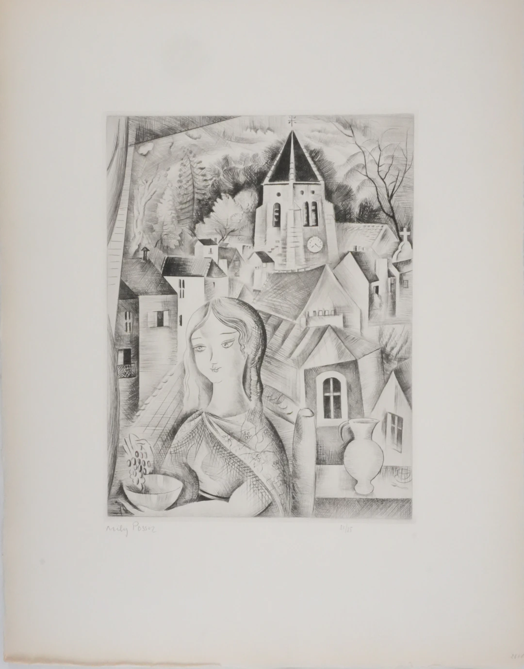 Mily POSSOZ : Fontenay sous bois - Gravure originale signée