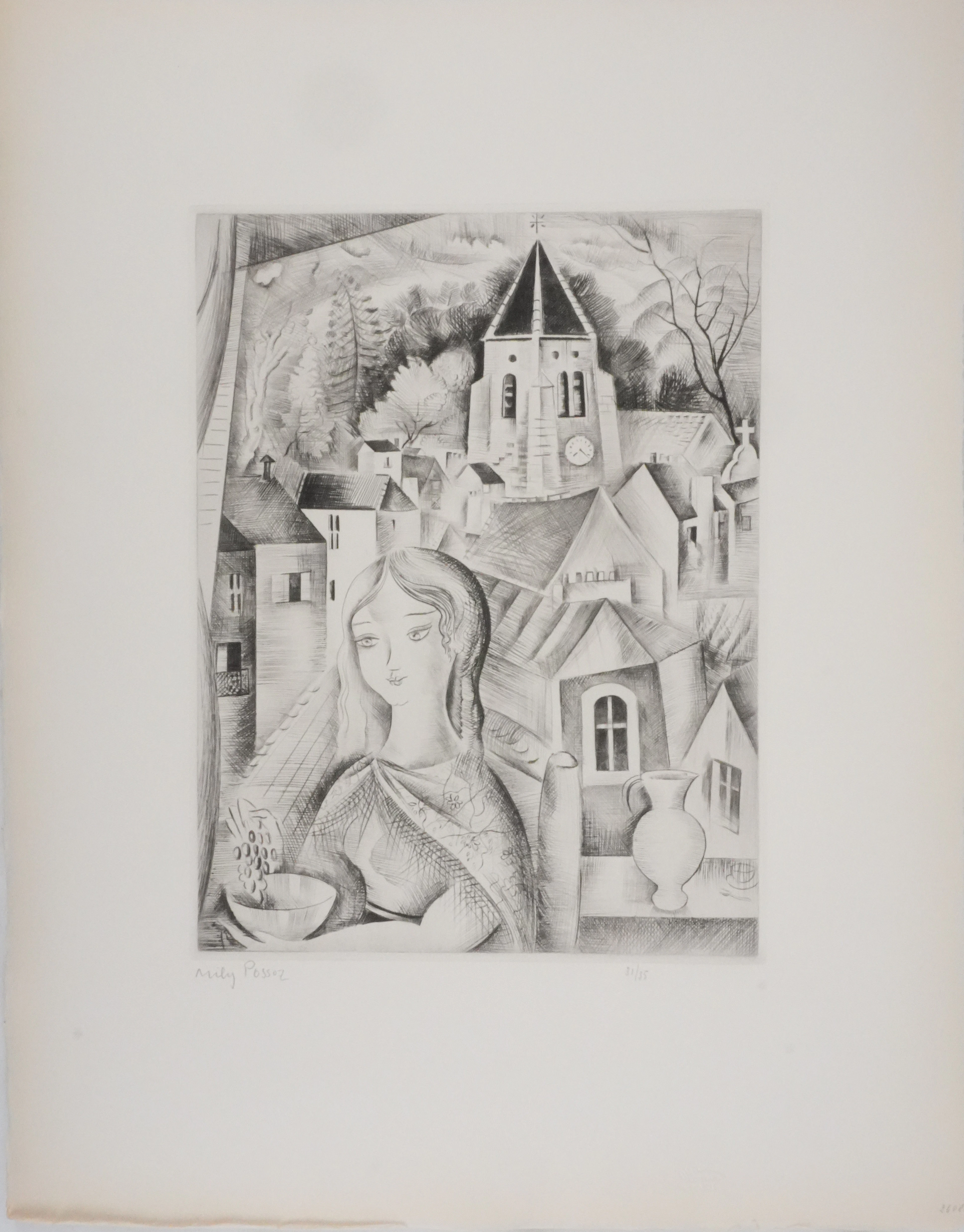 Mily POSSOZ : Fontenay sous bois - Gravure originale signée