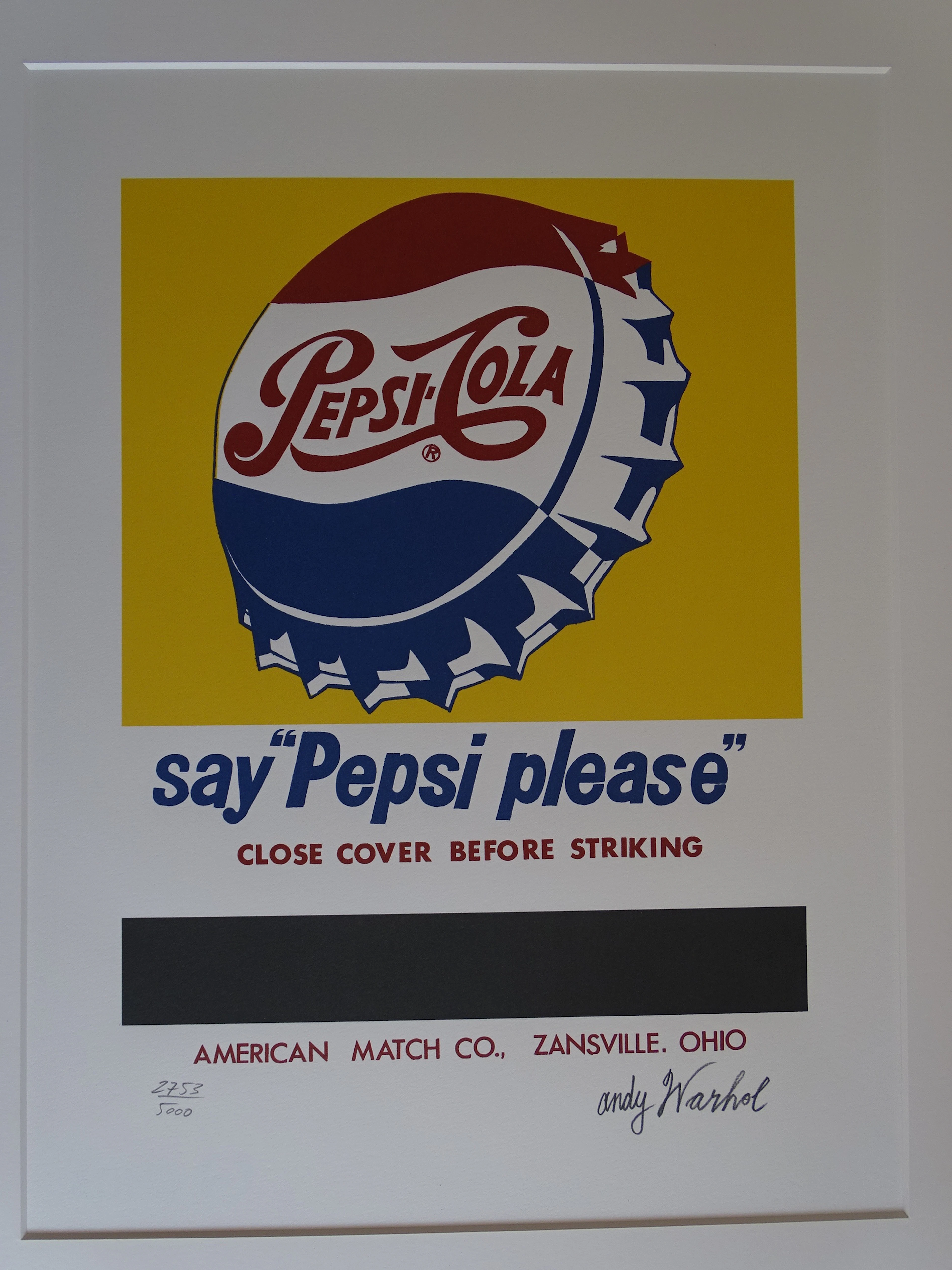 Andy Warhol (d'après), Pepsi, lithographie