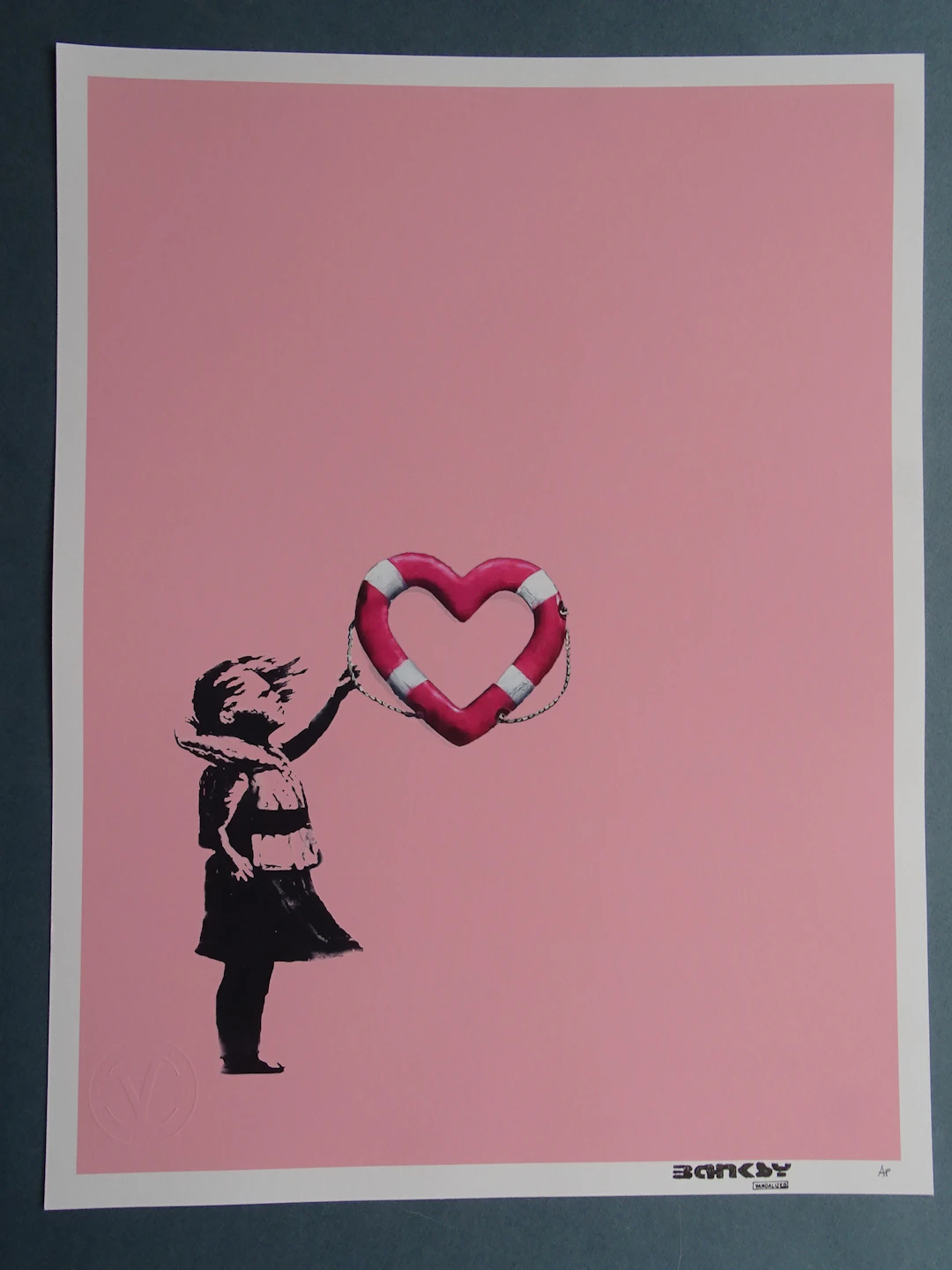 Banksy x Post Modern Vandal - Girl With Heart Shaped Float (Pink)