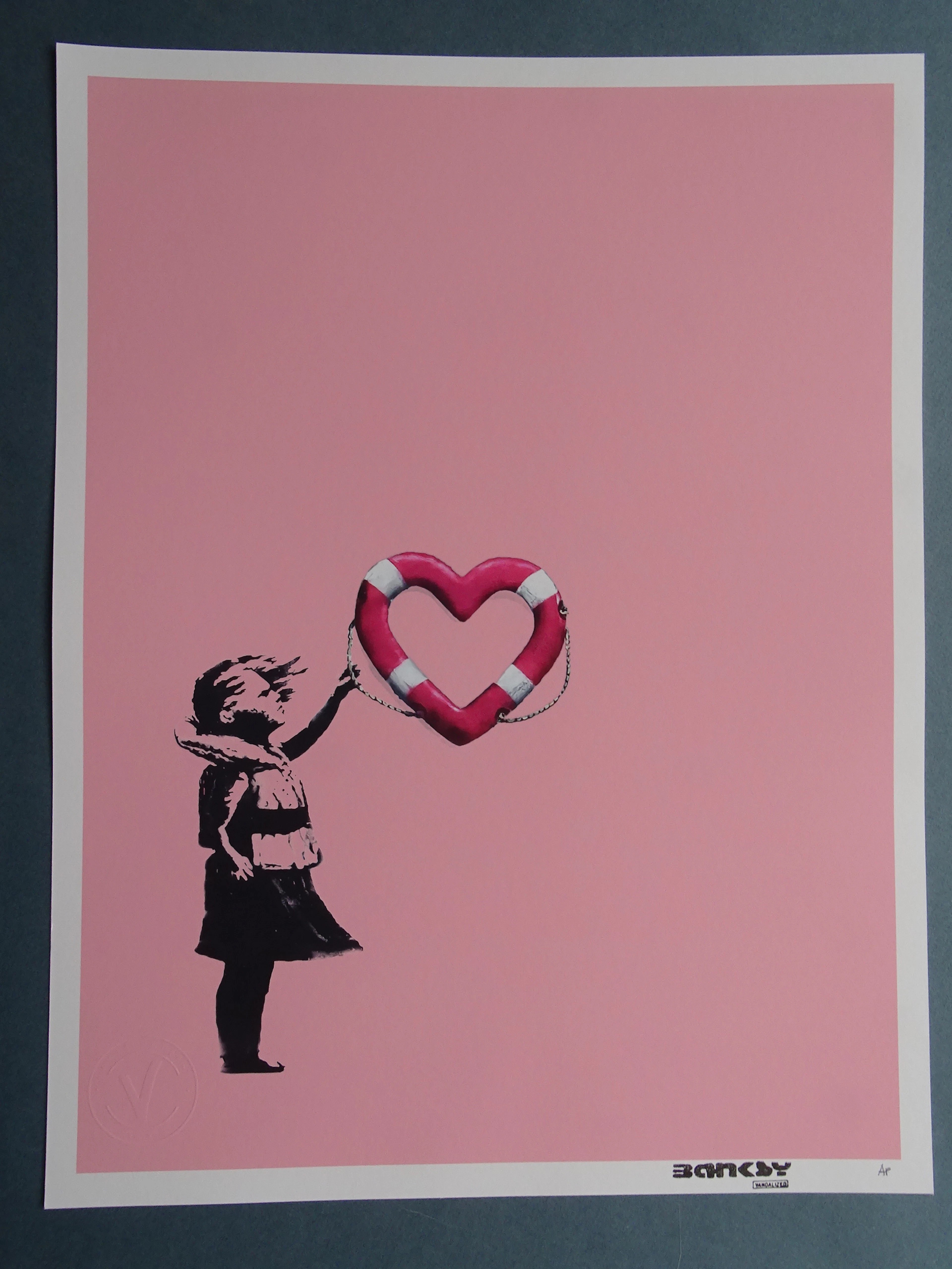 Banksy x Post Modern Vandal - Girl With Heart Shaped Float (Pink)