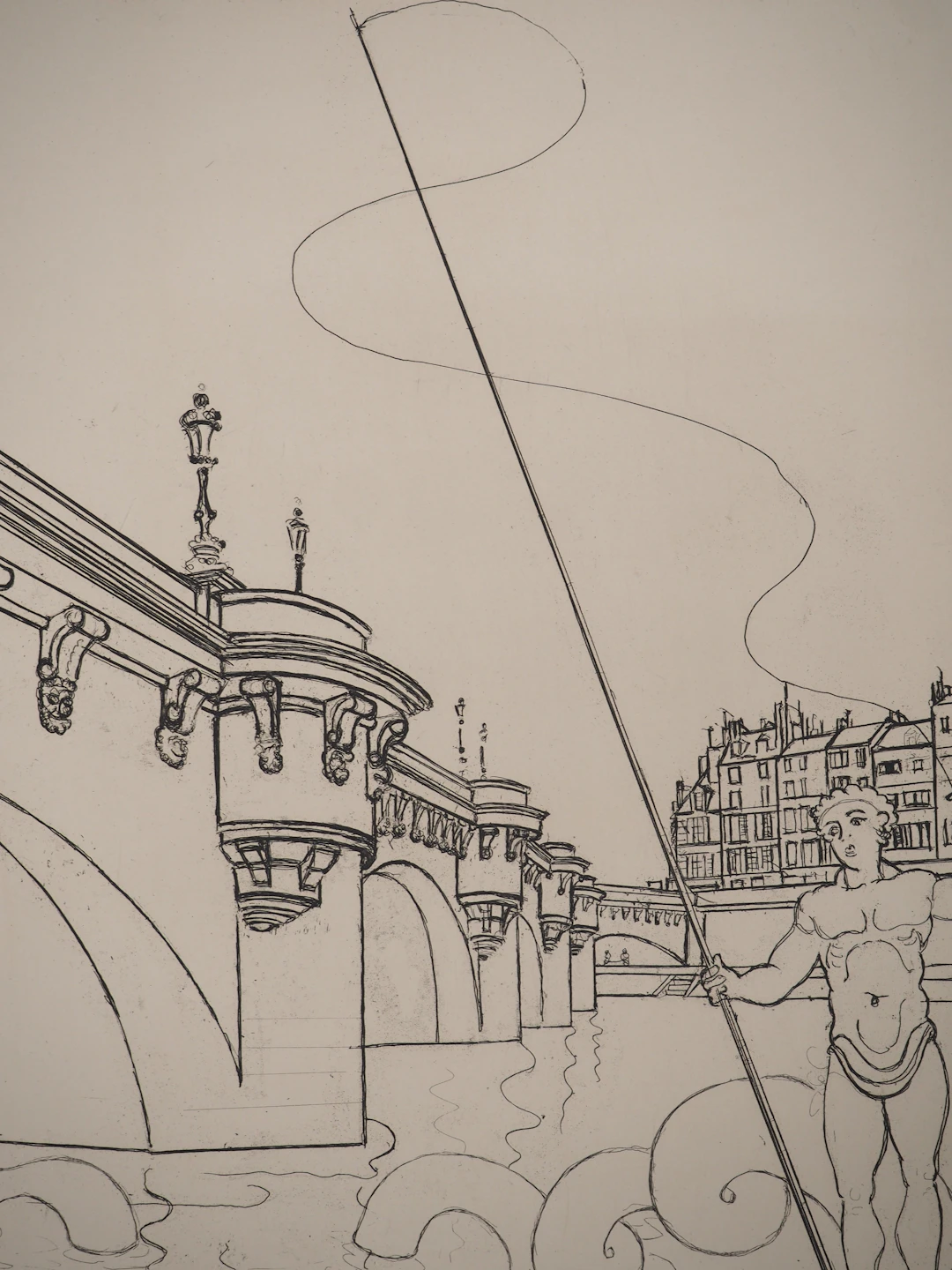 André DERAIN : La sirène du Pont Neuf, Gravure originale signée