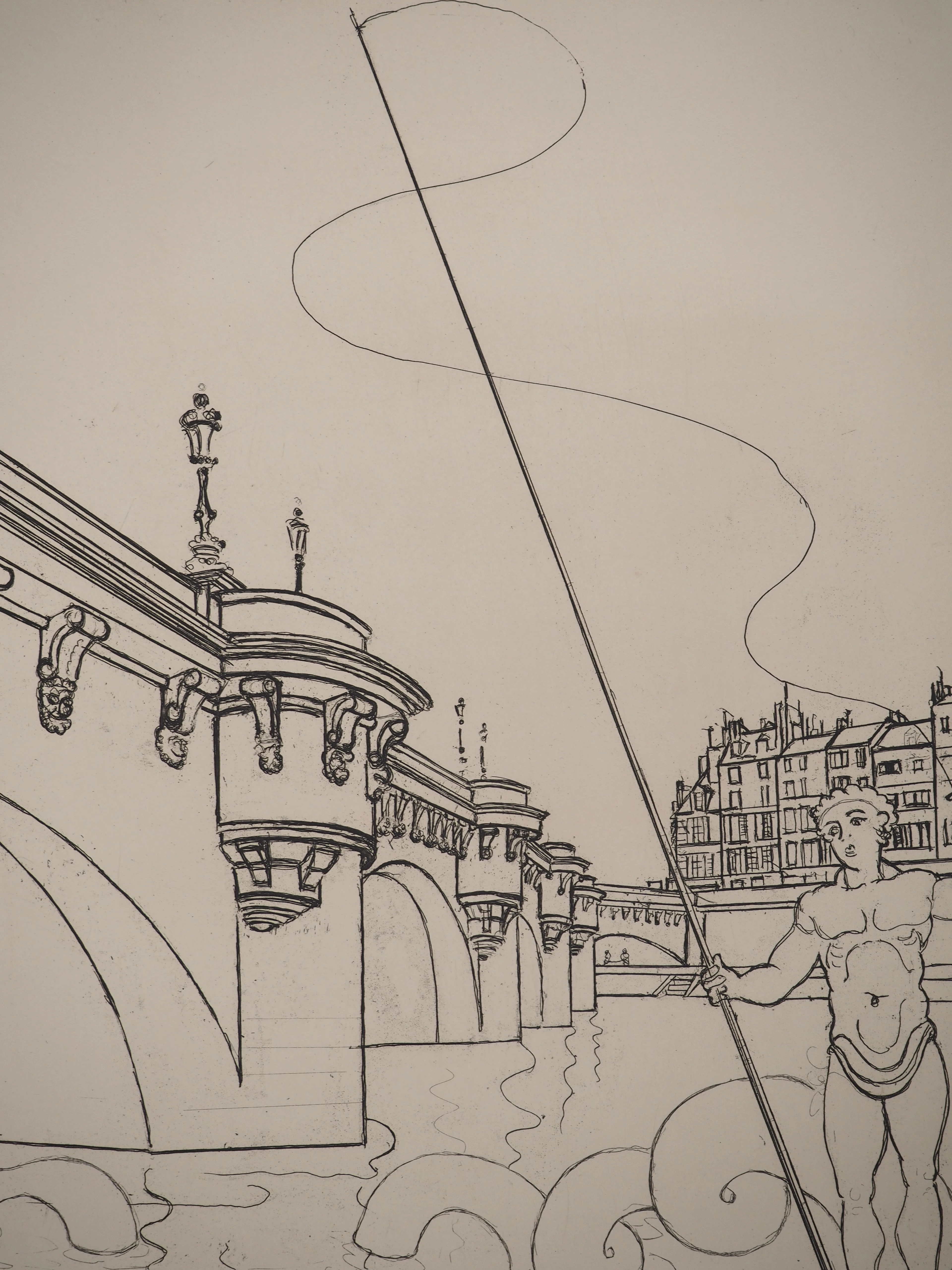 André DERAIN : La sirène du Pont Neuf, Gravure originale signée