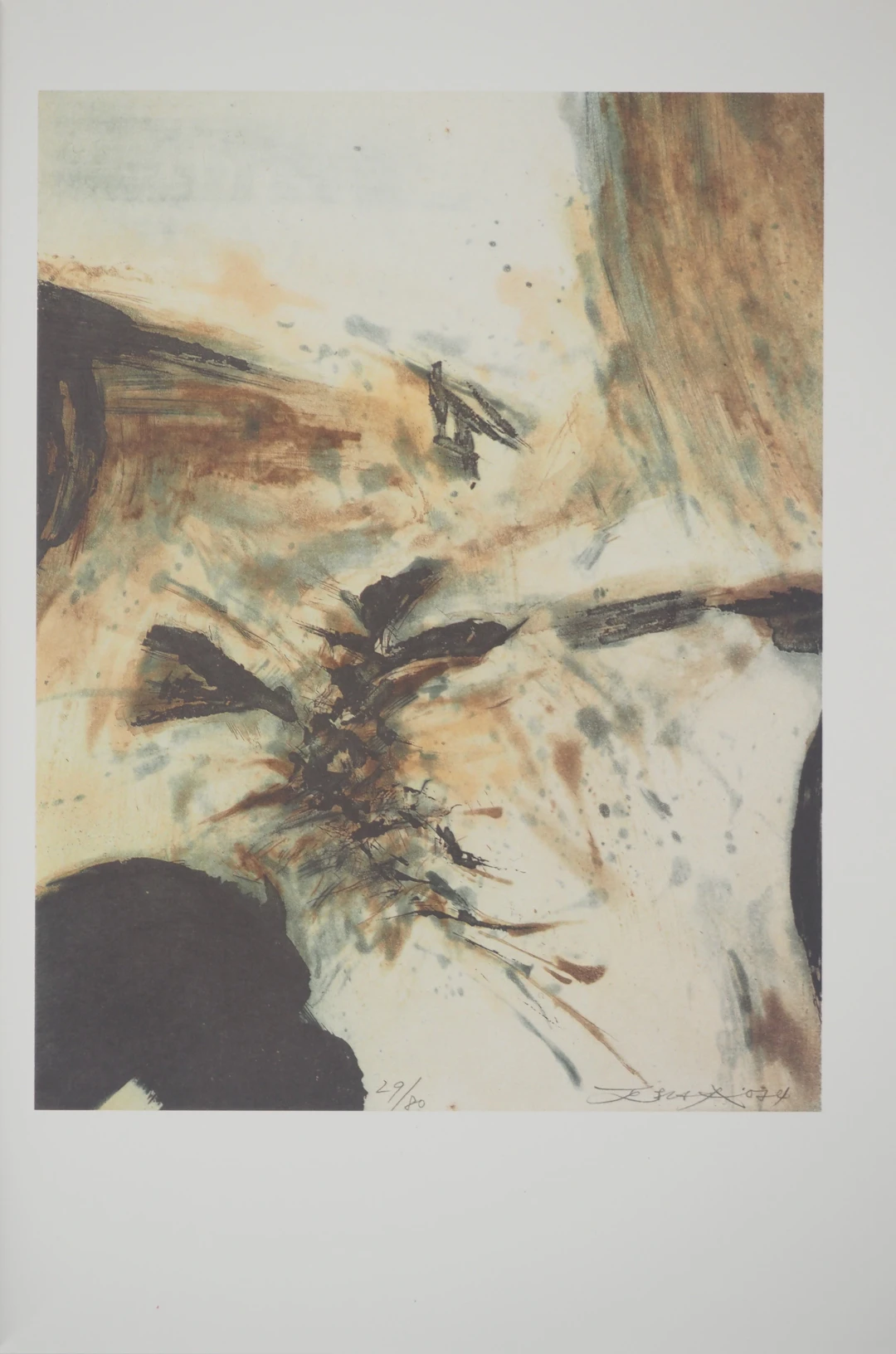 ZAO Wou-Ki : Paysage abstrait, Héliogravure signée