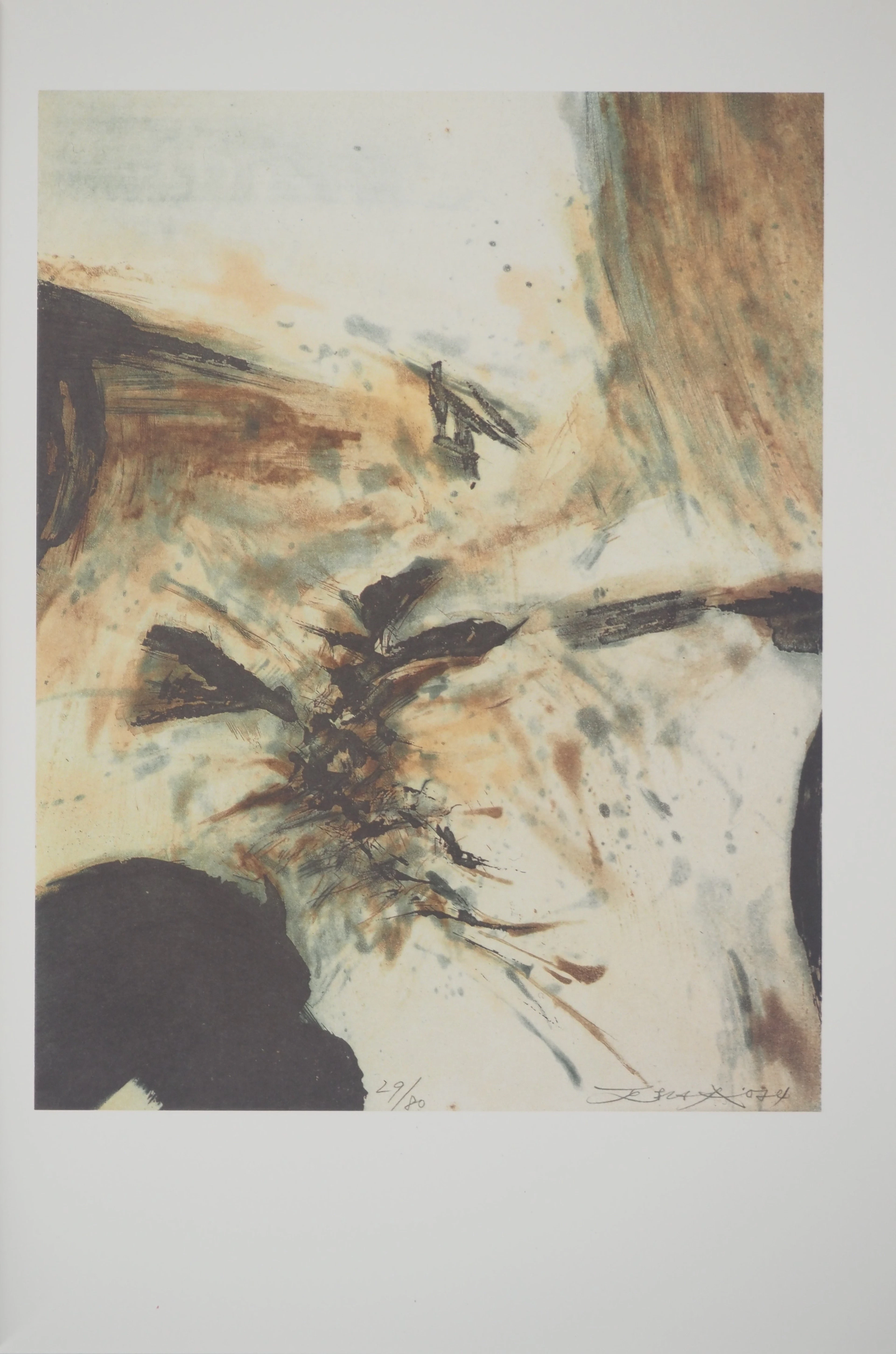 ZAO Wou-Ki : Paysage abstrait, Héliogravure signée
