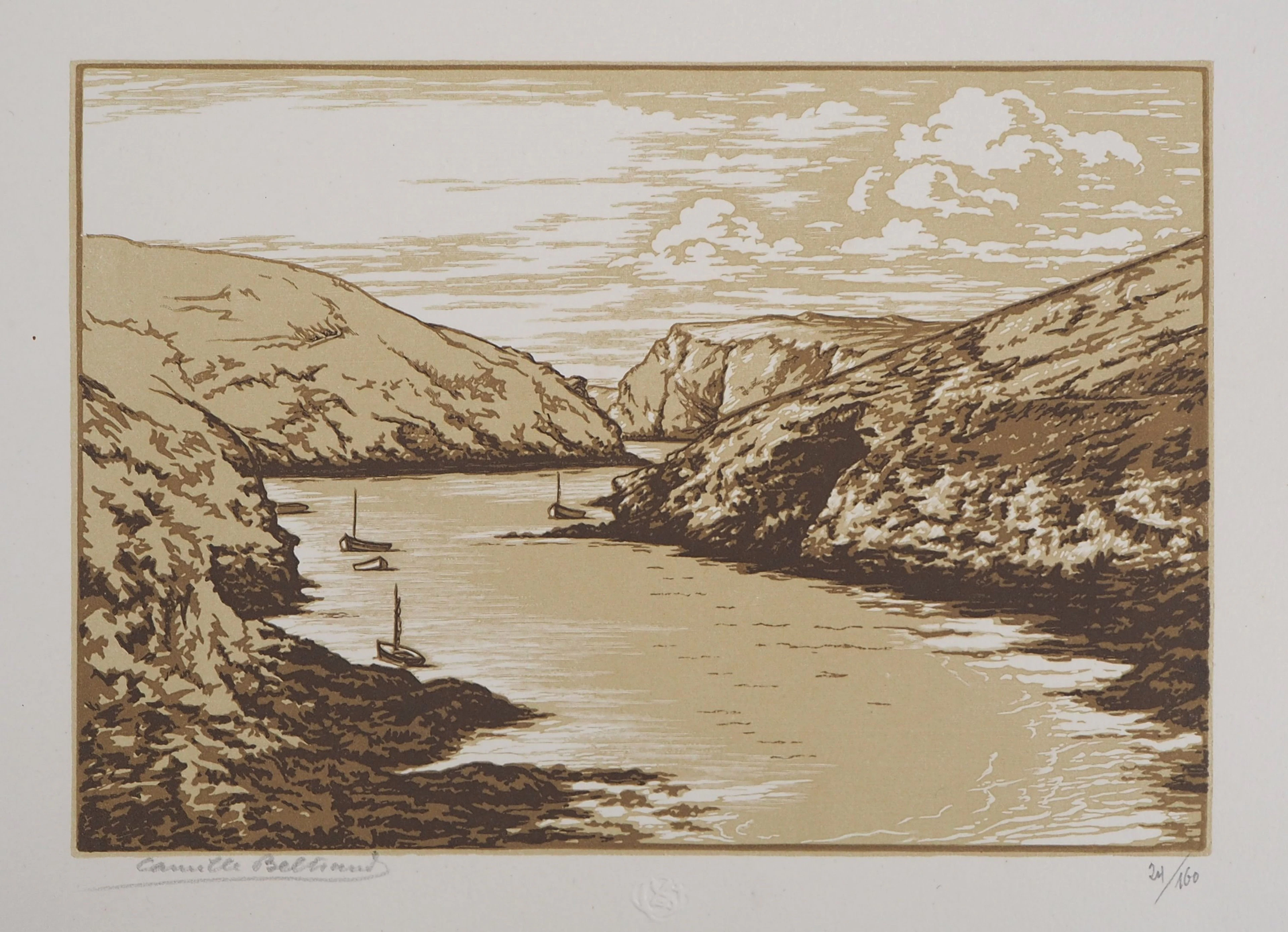 Camille BELTRAND : Port du Vieux Château (Belle-Isle), 1929 - Bois