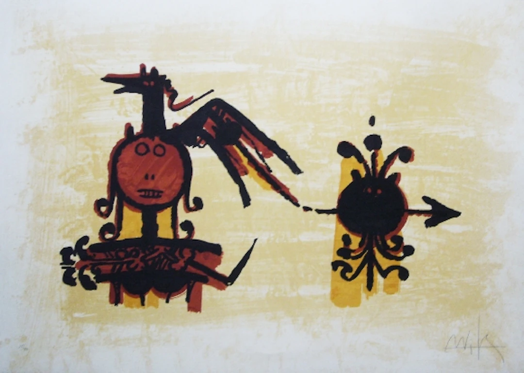 Wifredo LAM - El ultimo viaje del buque fantasma - 5, 1976 - Lithographie