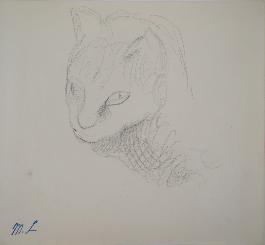 Marie LAURENCIN : Chat, Dessin original signé