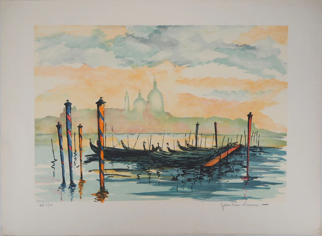 Jean-Pierre LAURENT : Matin à Venise - Lithographie originale signée