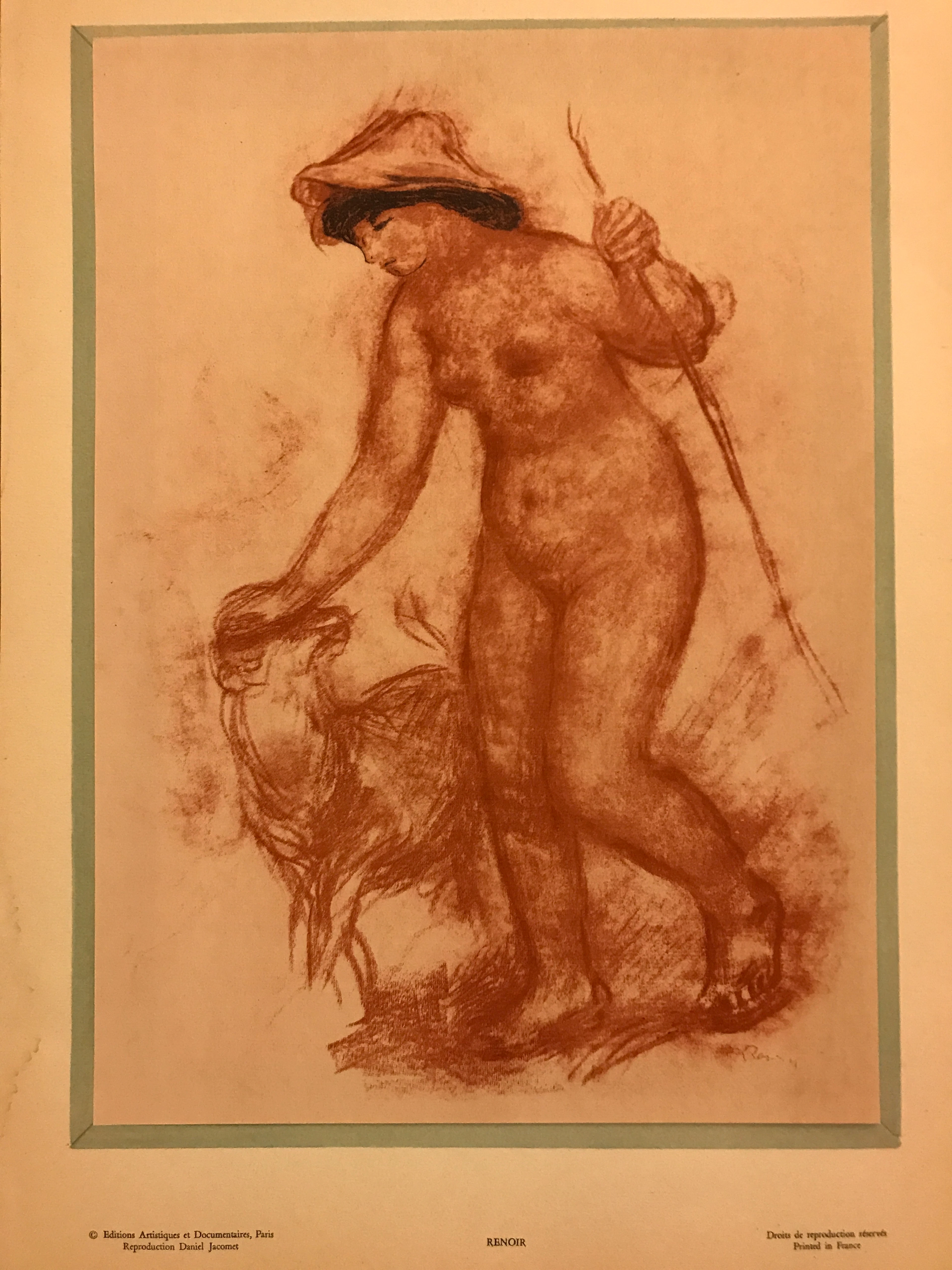 Auguste RENOIR (d’après) - La jeune fille et l’agneau - Pochoir
