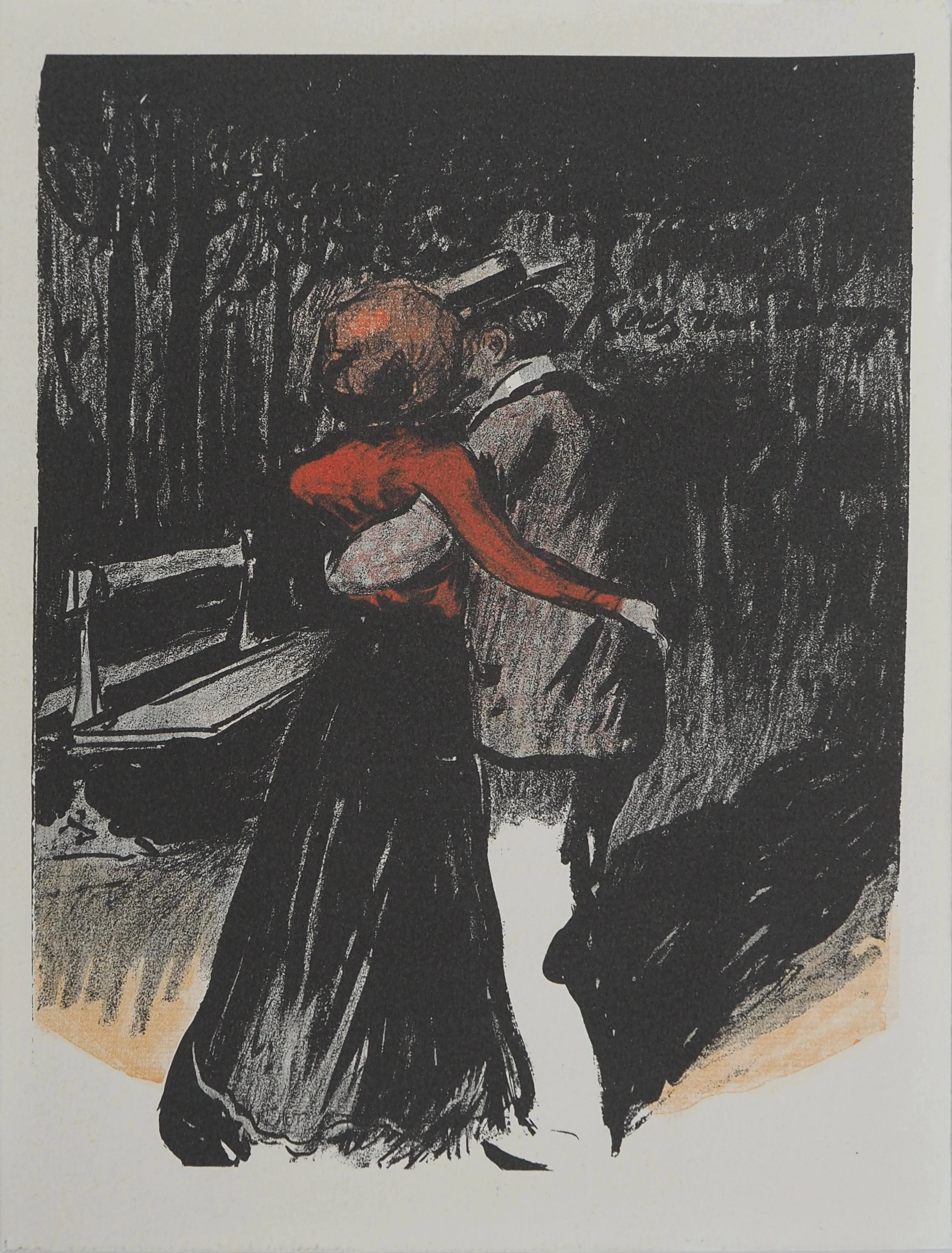 Kees VAN DONGEN (d’après) : Les amants au parc, Lithographie