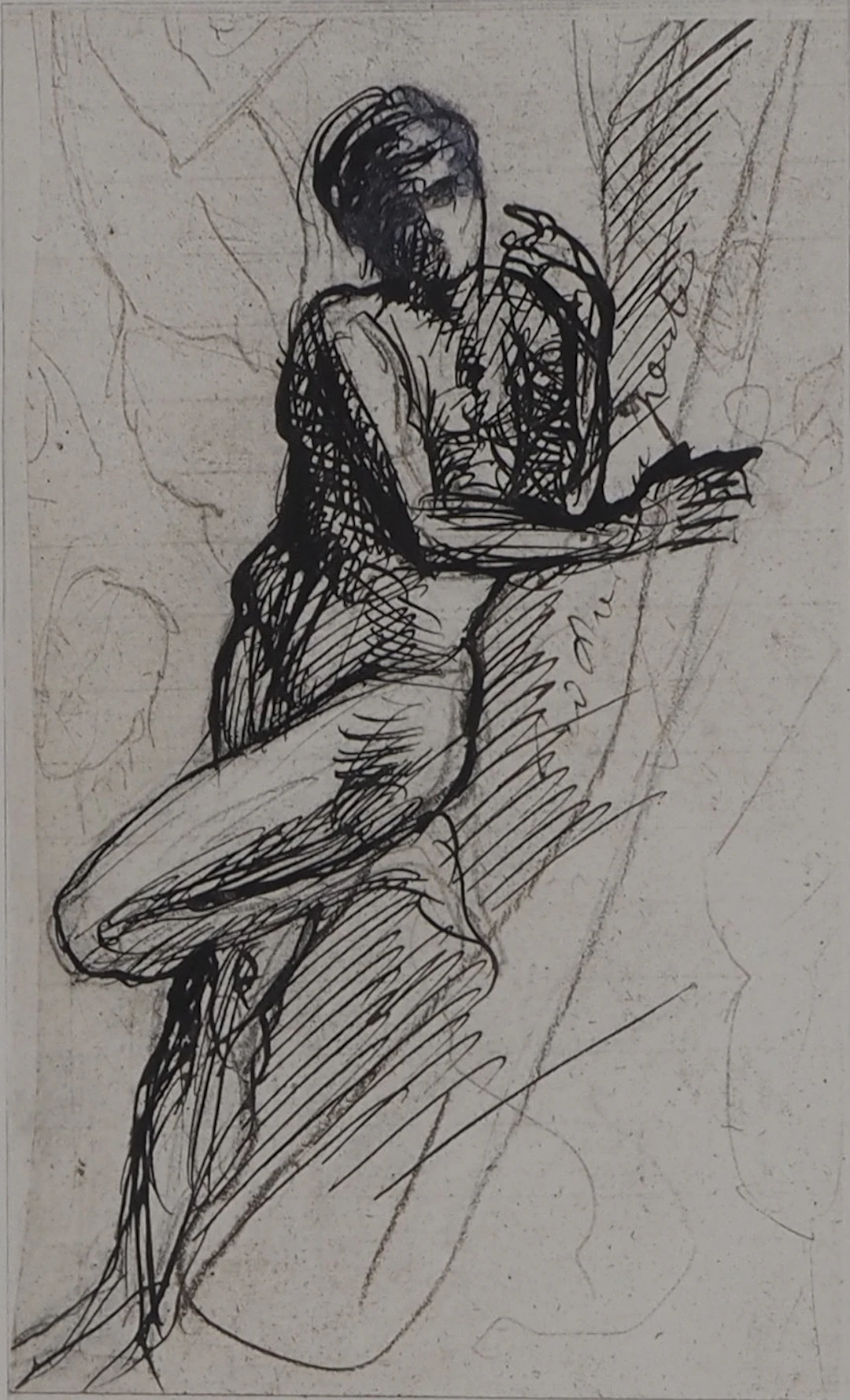 Auguste RODIN (d’après) : L’homme qui pose - Gravure