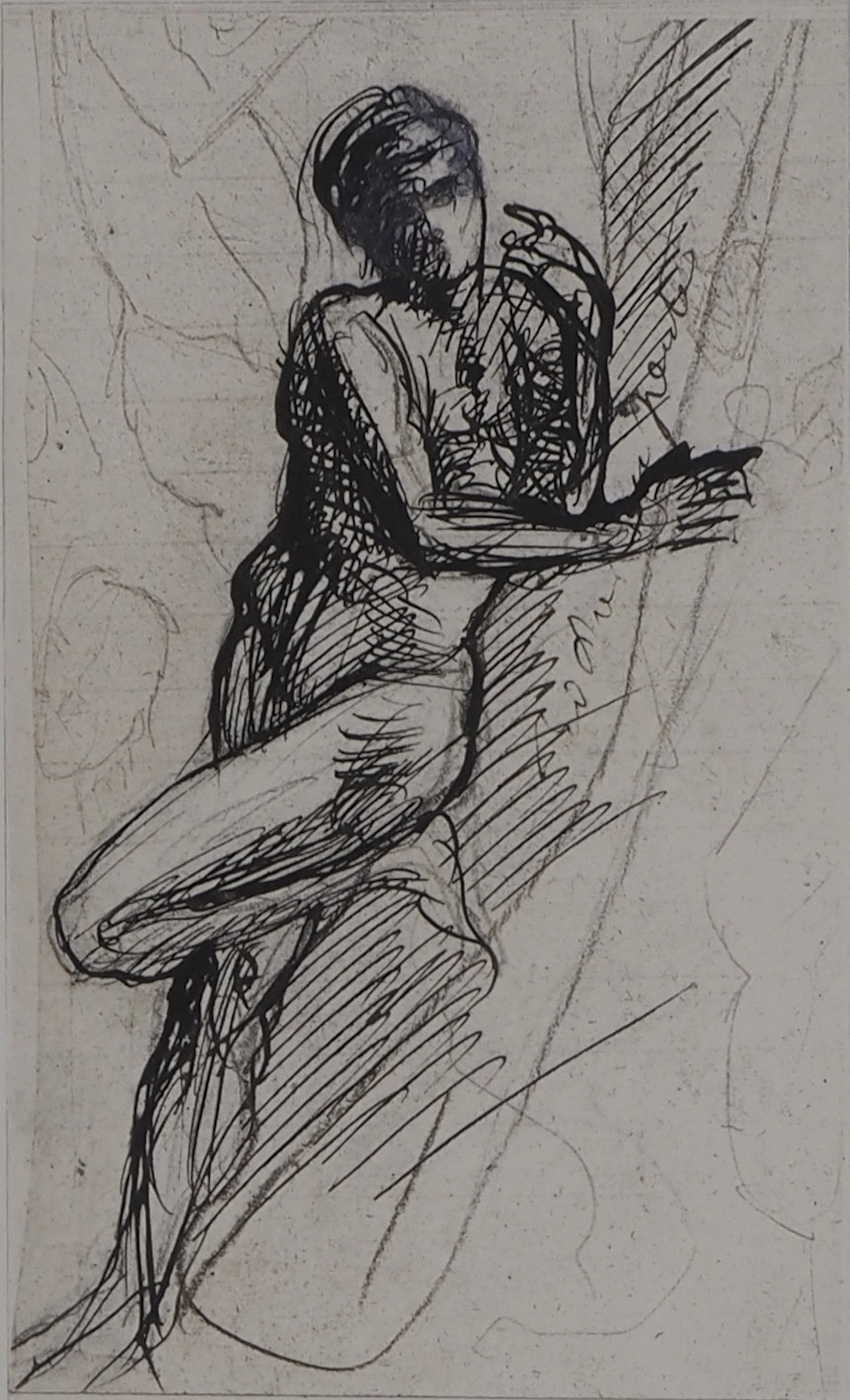 Auguste RODIN (d’après) : L’homme qui pose - Gravure