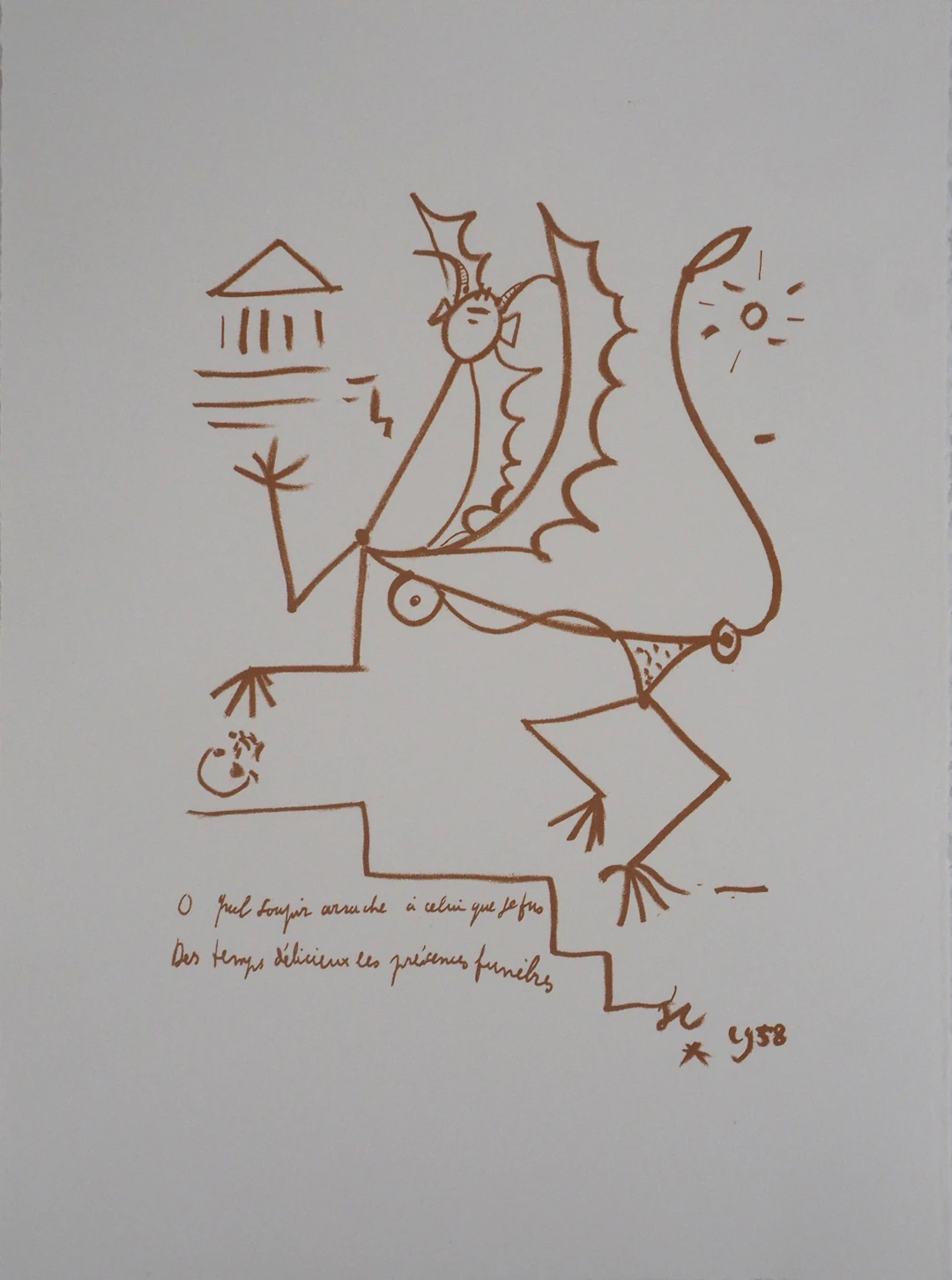 Jean COCTEAU : La question du sphinx - Lithographie signée