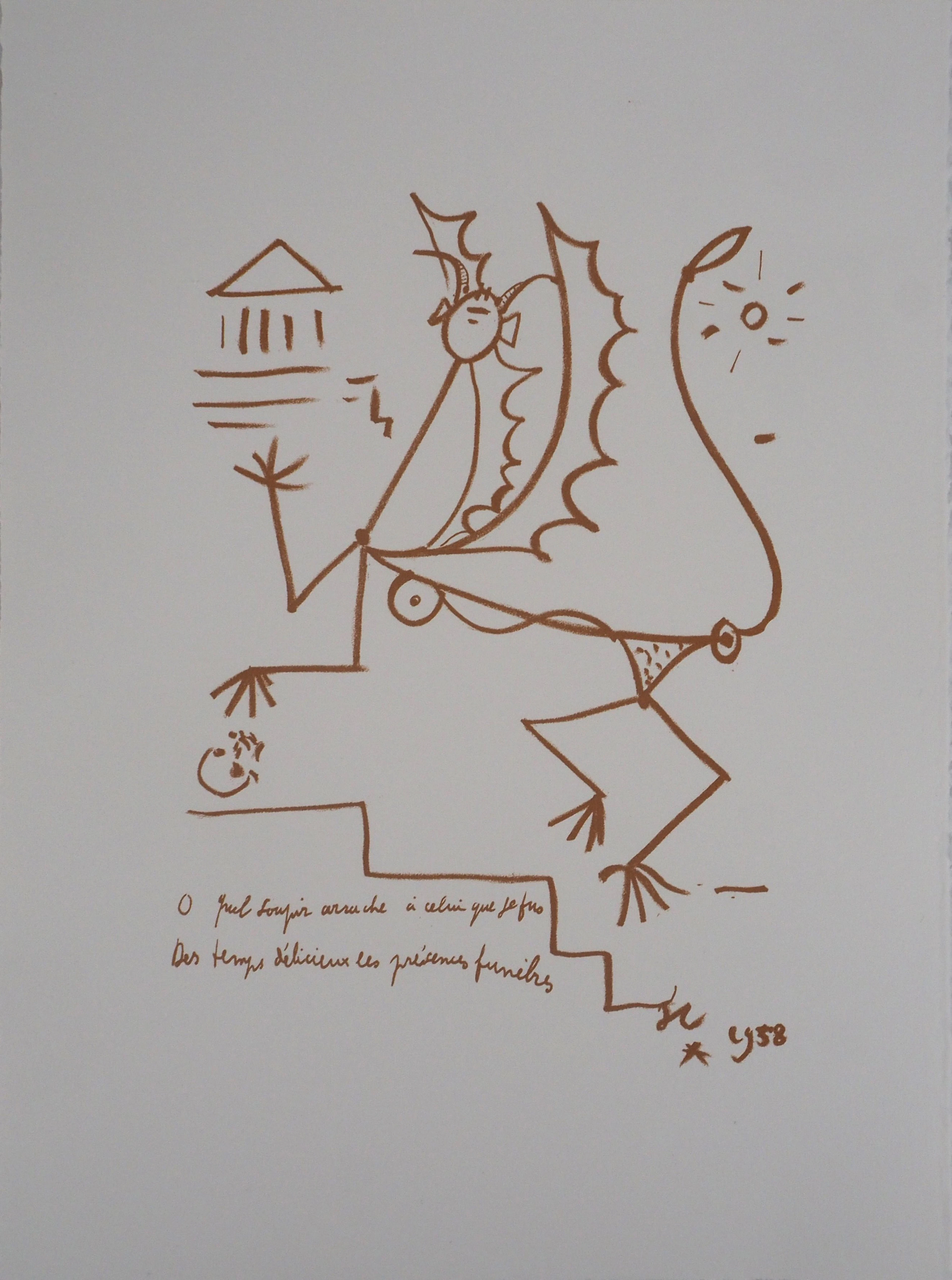 Jean COCTEAU : La question du sphinx - Lithographie signée