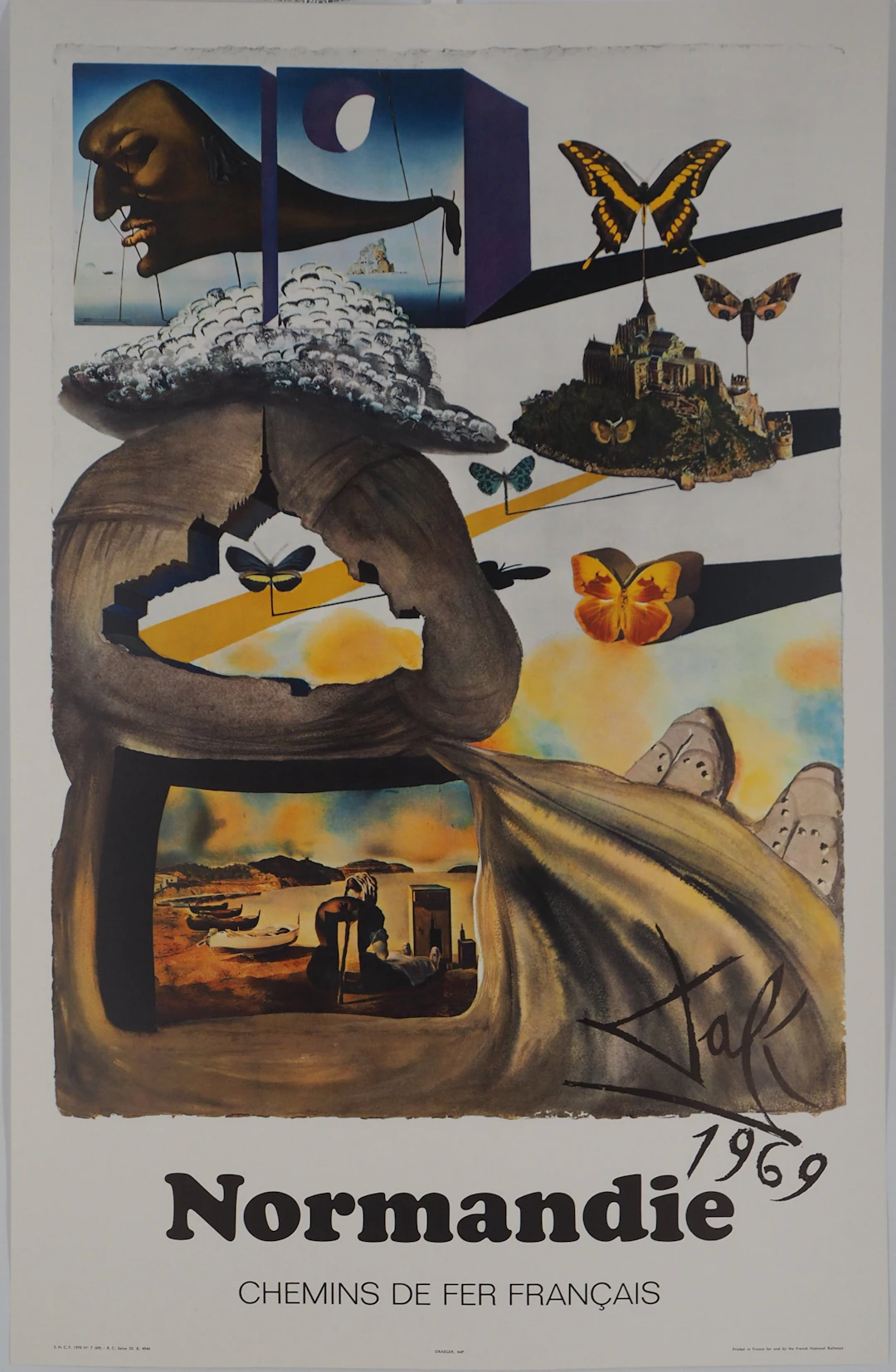 Salvador DALI : Normandie - Lithographie originale signée, SNCF Grand Modèle