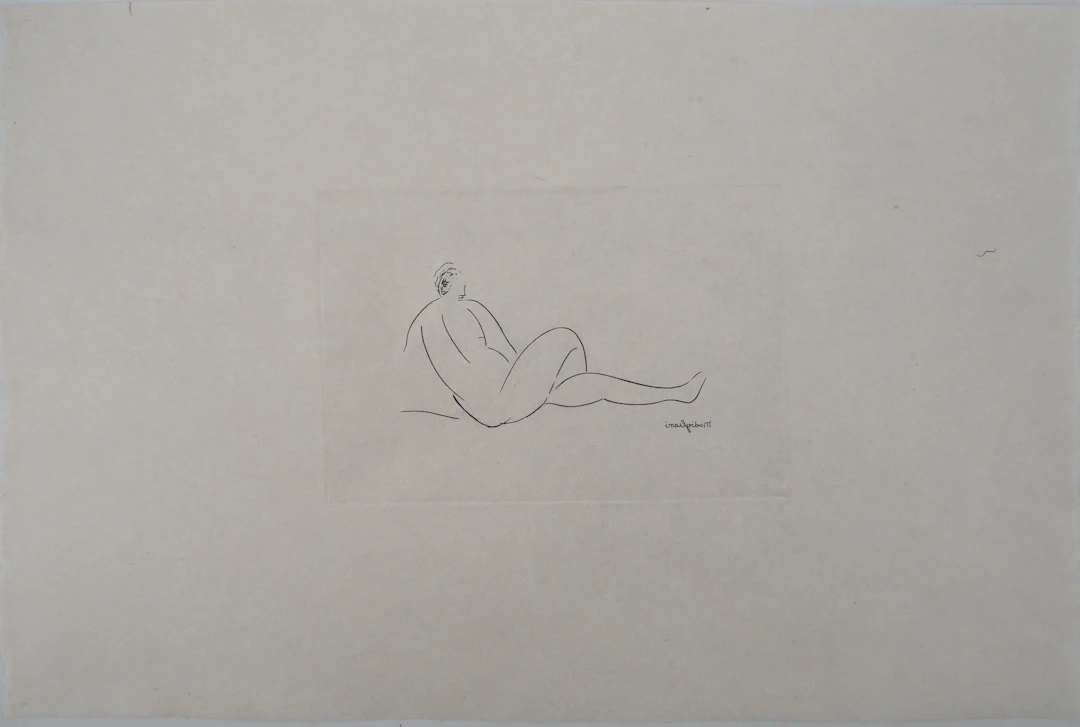 Amedeo MODIGLIANI : Femme allongée de dos - Gravure originale signée