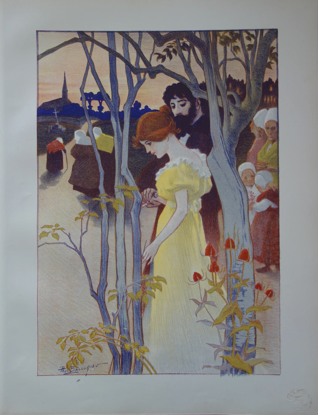 Paul BALLURIAU : Crépuscule, Lithographie originale signée