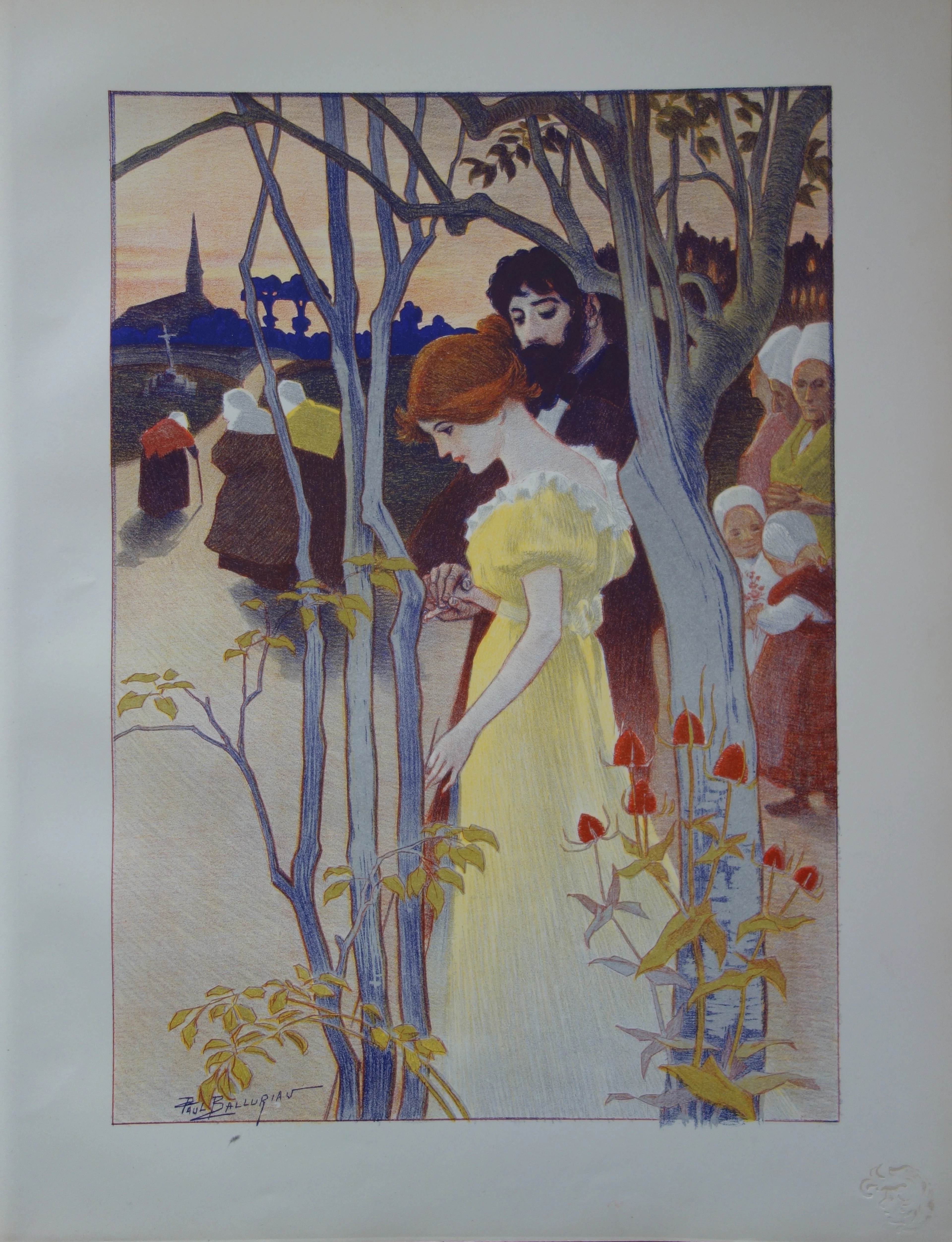 Paul BALLURIAU : Crépuscule, Lithographie originale signée
