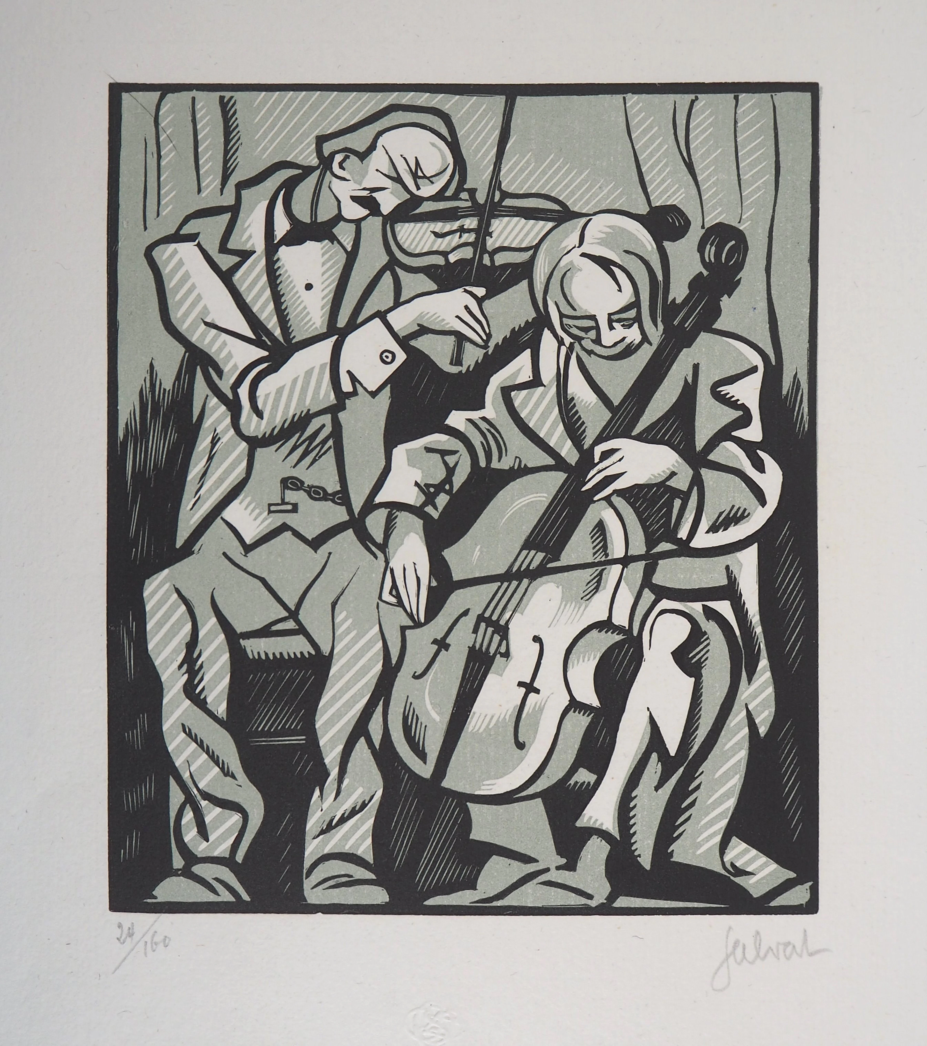 François-Martin SALVAT : Duo, Violoniste et violoncelliste, 1929 -