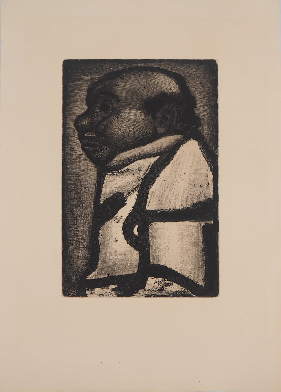 Georges ROUAULT - Un moine, 1928 - Gravure originale signée