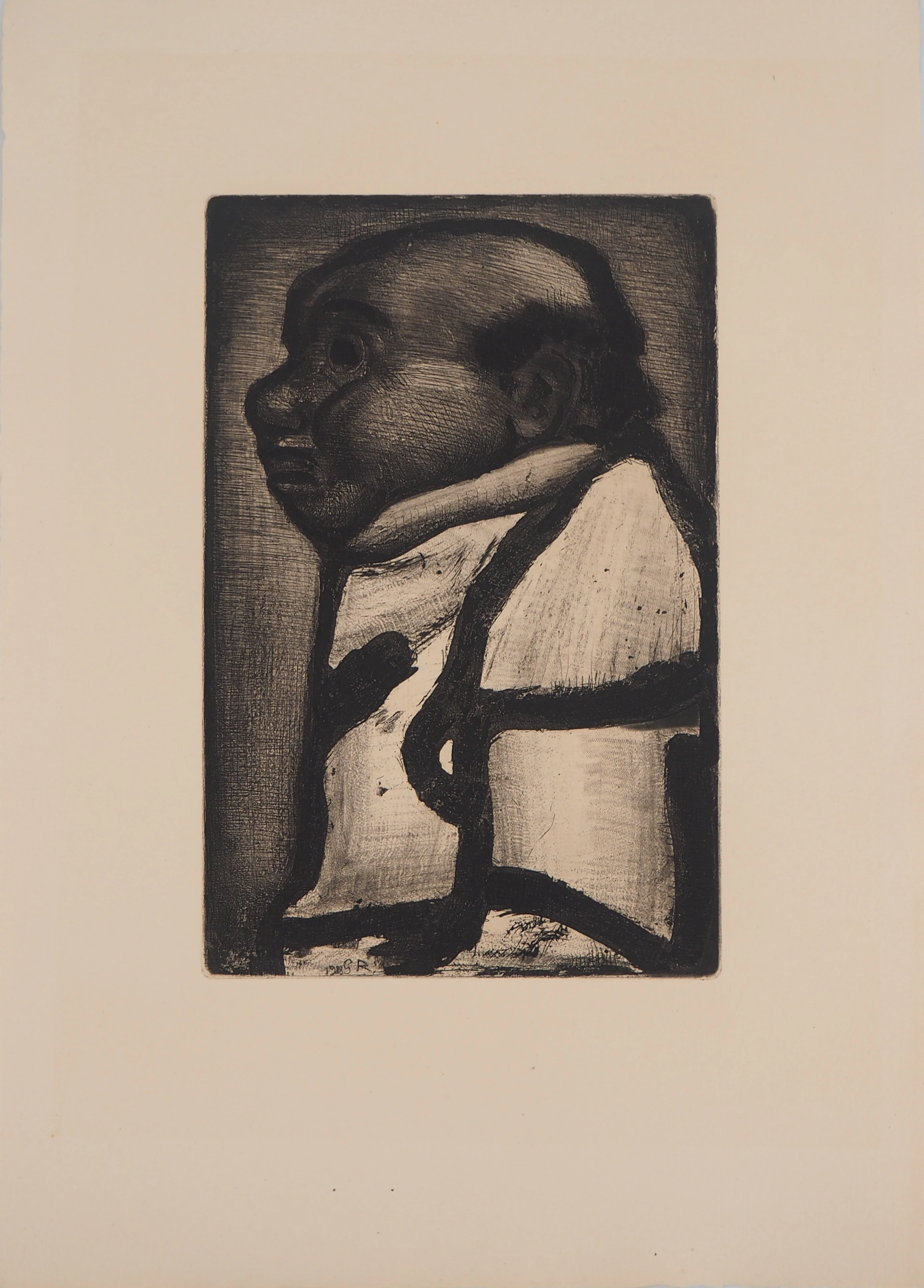 Georges ROUAULT - Un moine, 1928 - Gravure originale signée