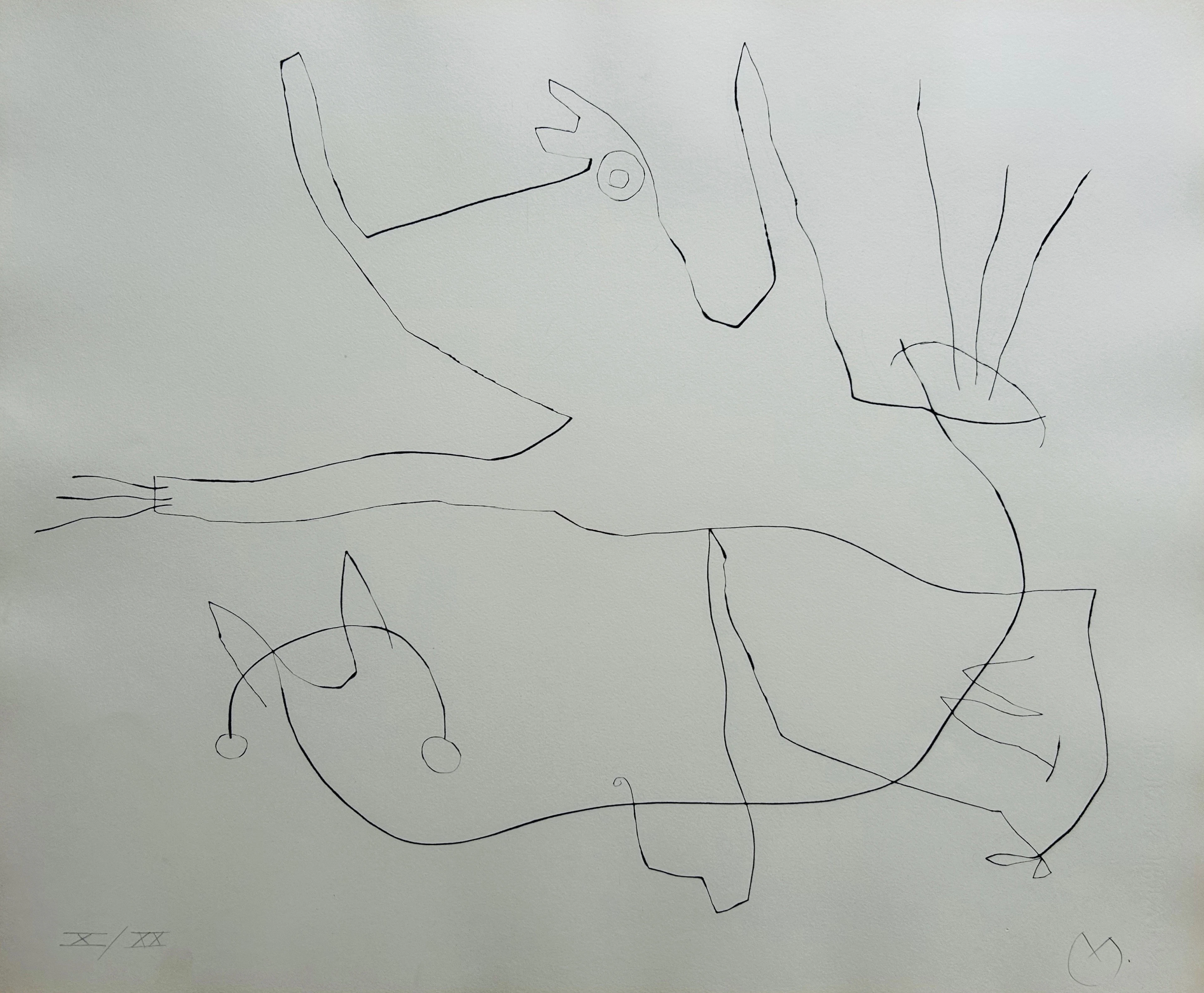 Joan MIRO - Flux de l’aimant, 1964 - Pointe-sèche originale signée au crayon