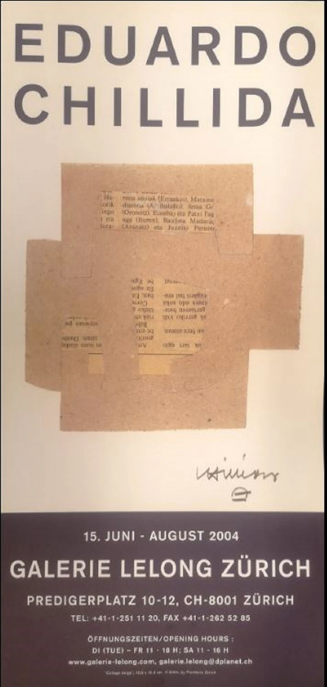 Eduardo Chillida - Galerie Lelong, 2004 - Affiche lithographique signée